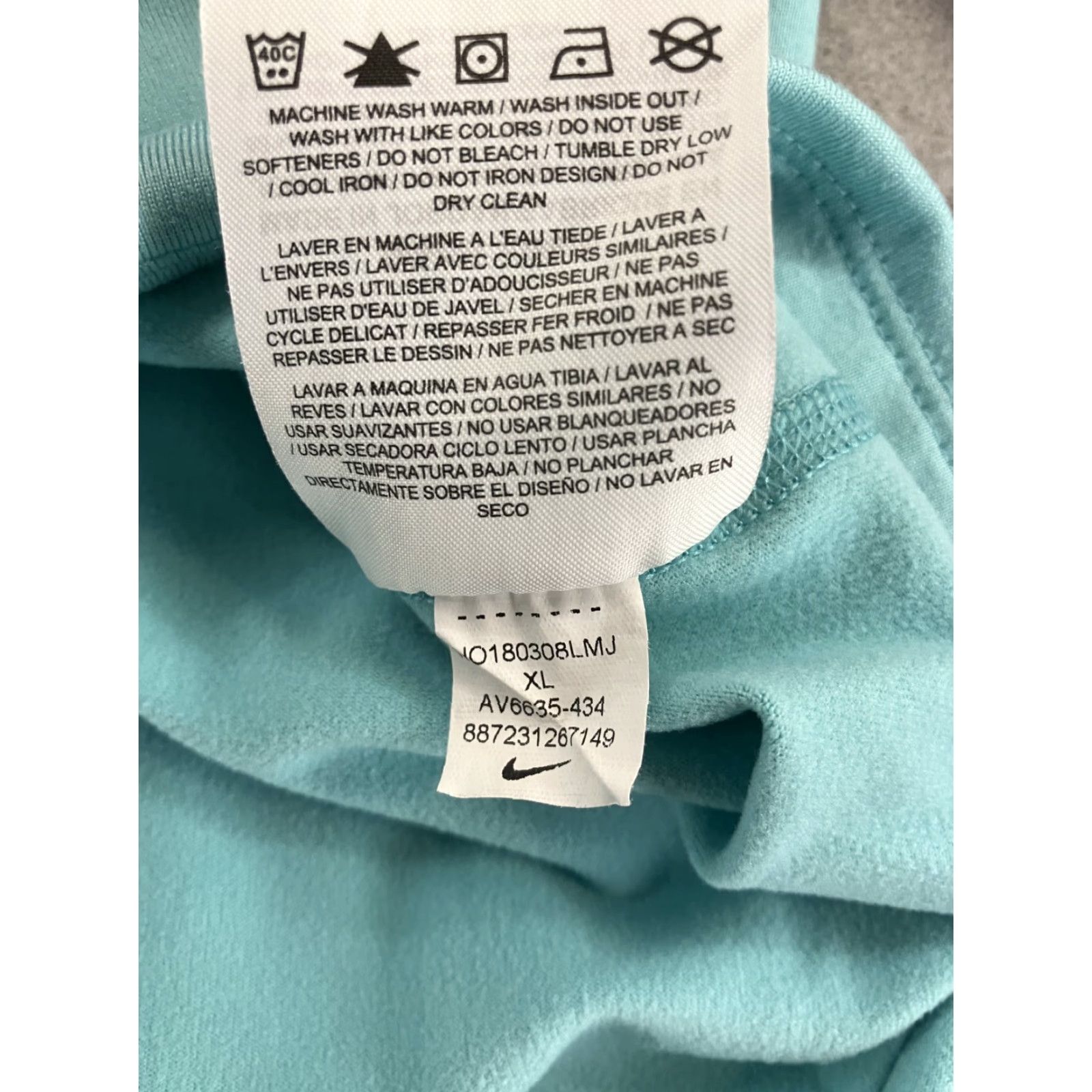 Nike Nike Dri-Fit Half Zip Womens XL Teal Tie Dye Running Pullover Size XL / US 12-14 / IT 48-50 - 5 Thumbnail