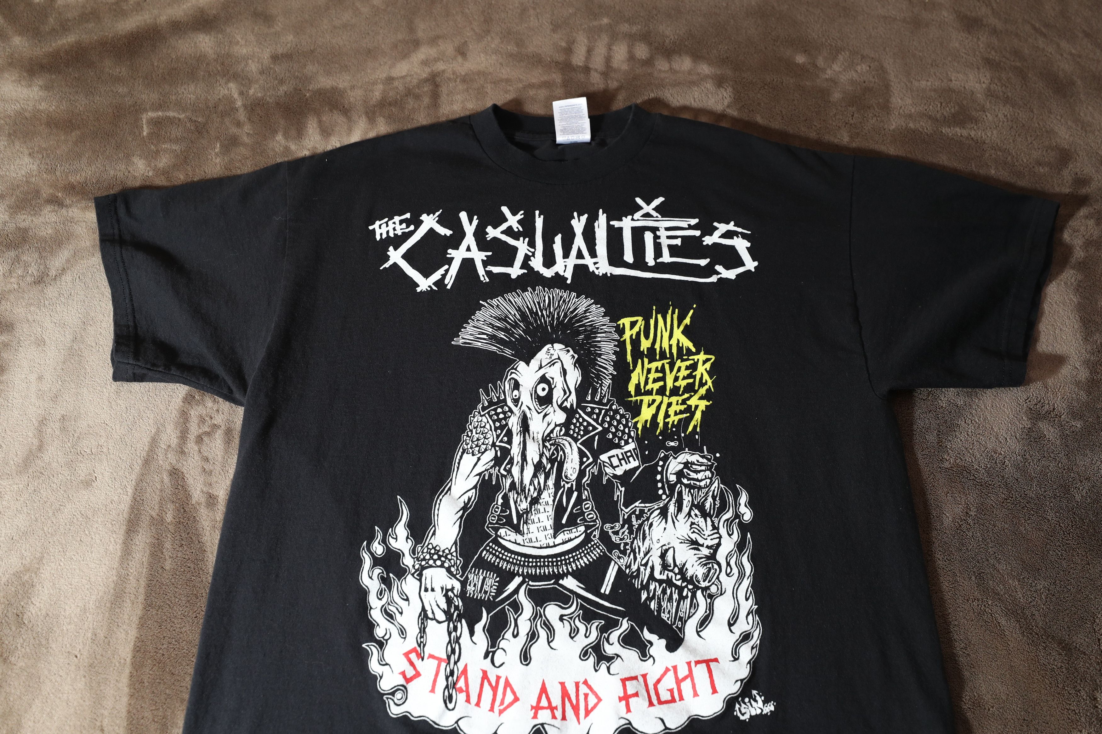 Band Tees The Casualties Punk Never Dies Stand and Fight Tee (XL) Size US XL / EU 56 / 4 - 3 Thumbnail