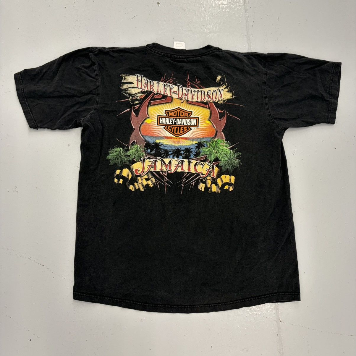 Harley Davidson Vintage Y2k Harley Davidson Black Motorcycle Grunge T-Shirt Size US XL / EU 56 / 4 - 3 Thumbnail