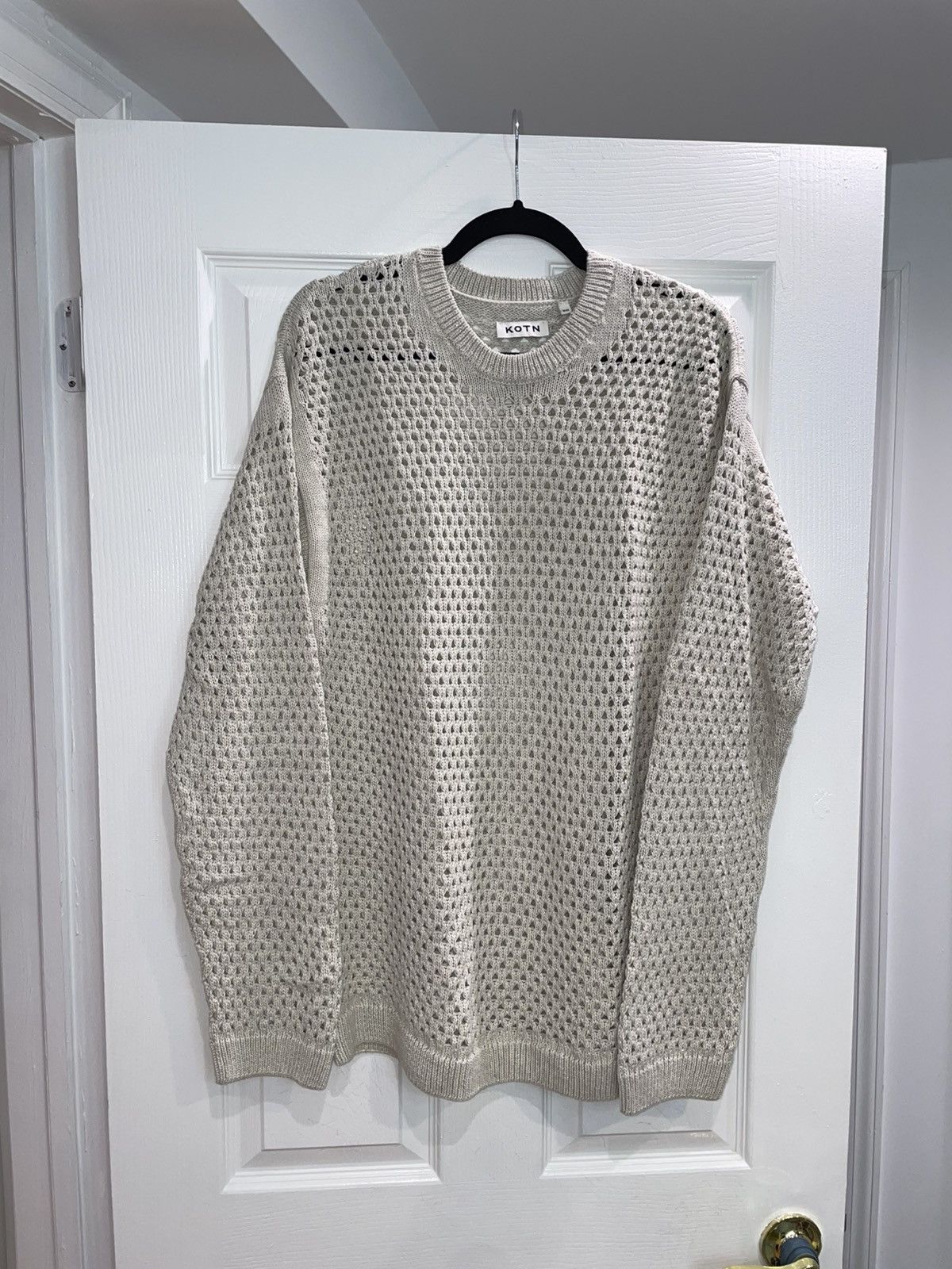 Kotn KOTN Nima Open Knit Crewneck Sweater Natural Oatmeal Size M Size US M / EU 48-50 / 2 - 1 Thumbnail