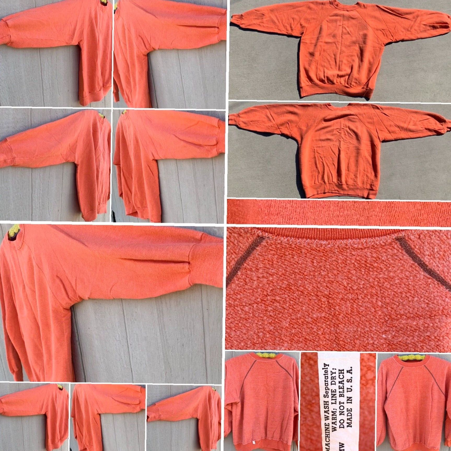 Vintage VINTAGE ranglan sweatshirt orange M/L USA Unisex Adults Sweatshirt Pullover Winter Free Shipping? (cannot add) Size US M / EU 48-50 / 2 - 3 Thumbnail