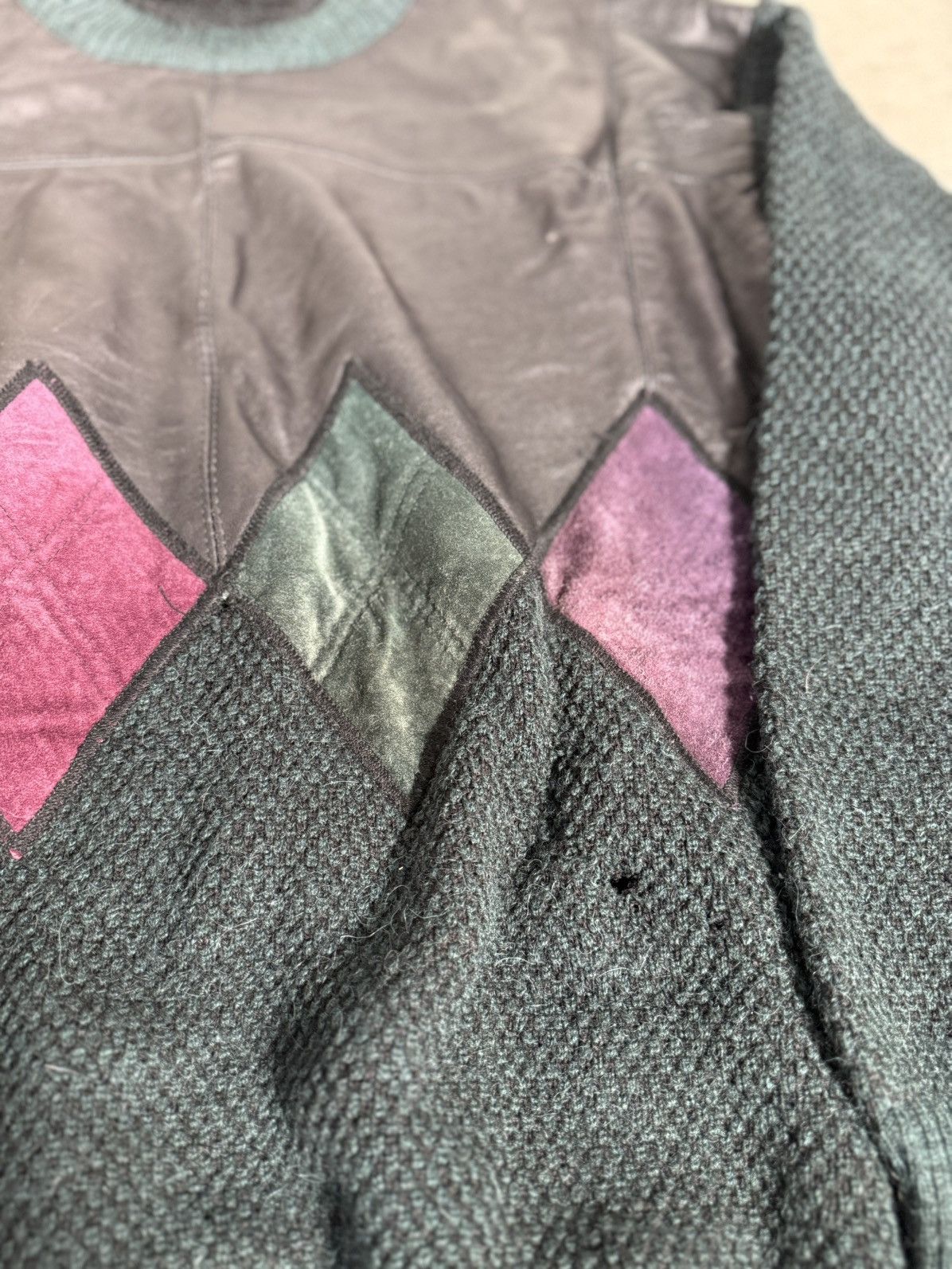Vintage Vintage Leather Patch Alpaca Wool Blend Sweater Size US M / EU 48-50 / 2 - 8 Thumbnail