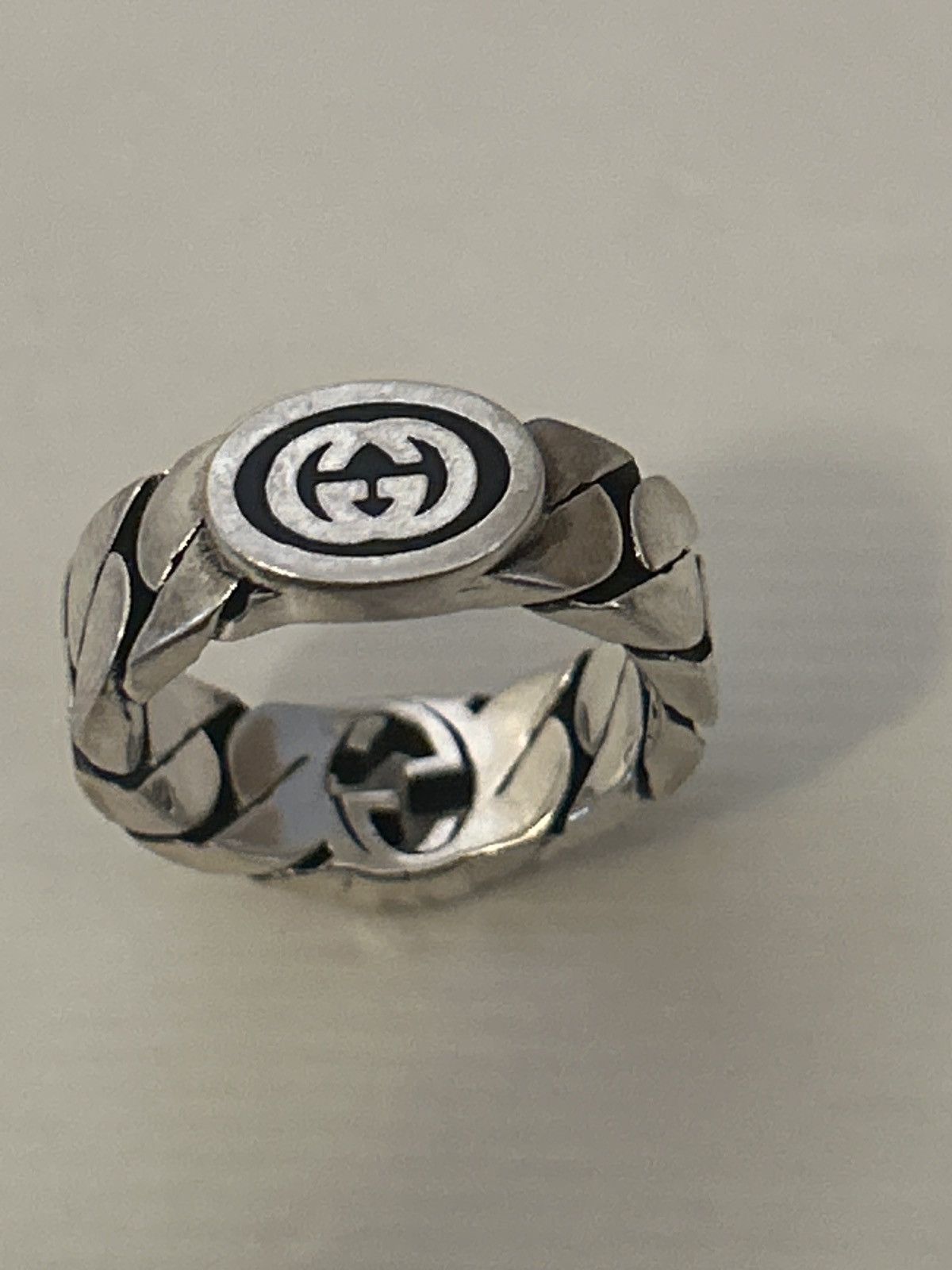 Gucci Gucci Sterling Silver Interlocking Ring Ag 925 678656 Size ONE SIZE - 6 Thumbnail