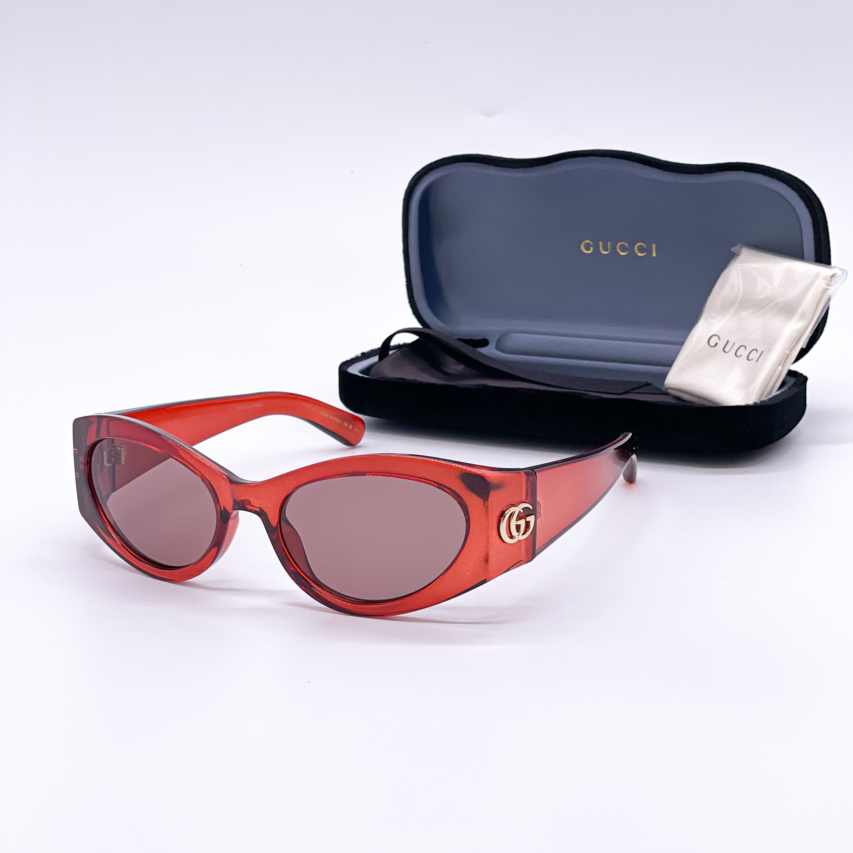 Gucci NEW GUCCI GG1401S 003 RED WOMEN OVAL SUNGLASSES GUCCI Size ONE SIZE - 2 Thumbnail