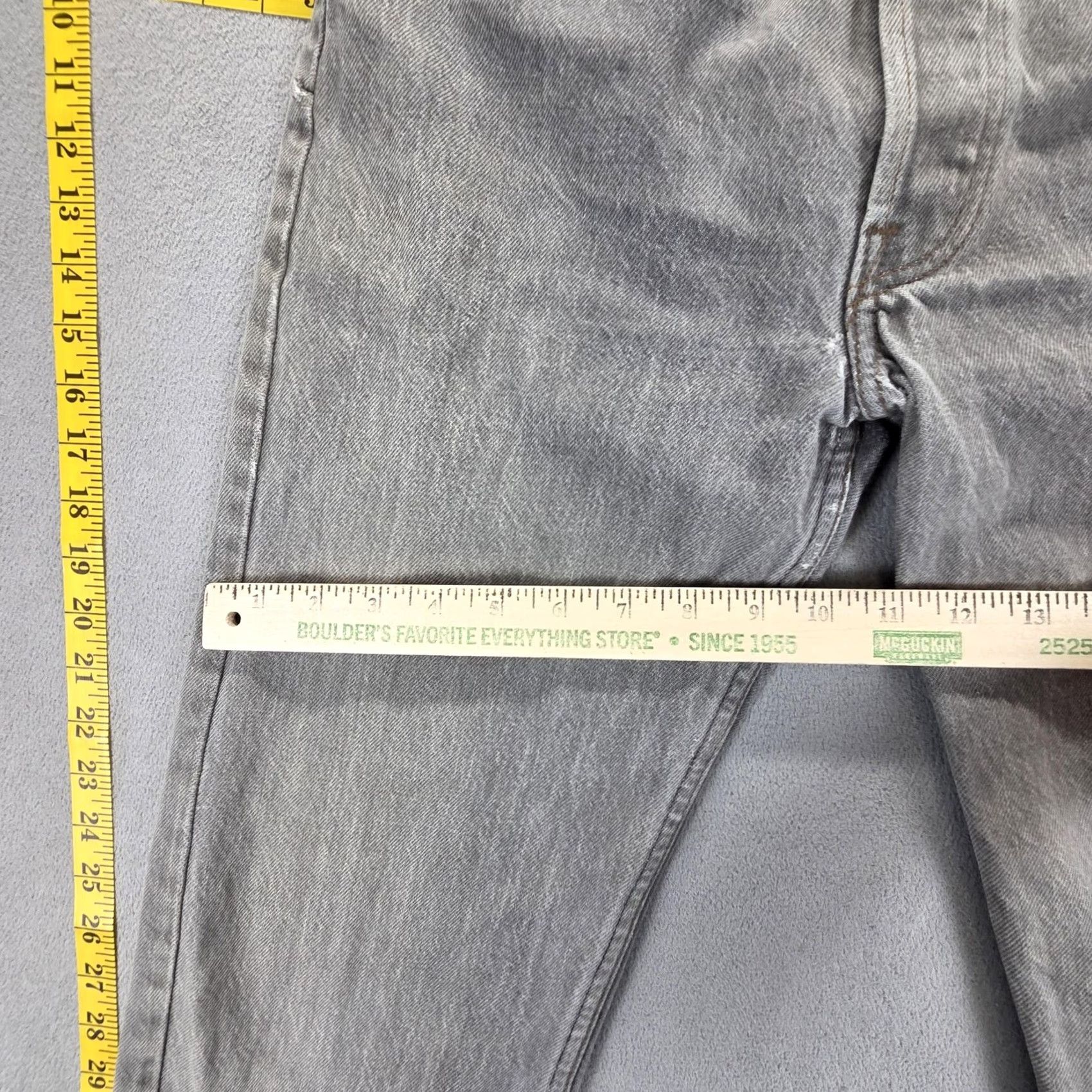 Levi's VTG Levi's 501 Jeans Mens Gray Wash Straight Button Fly 27x32 Denim Cotton Distressed Pockets USA 501-0658 Mens Vest? Size US 27 - 6 Thumbnail