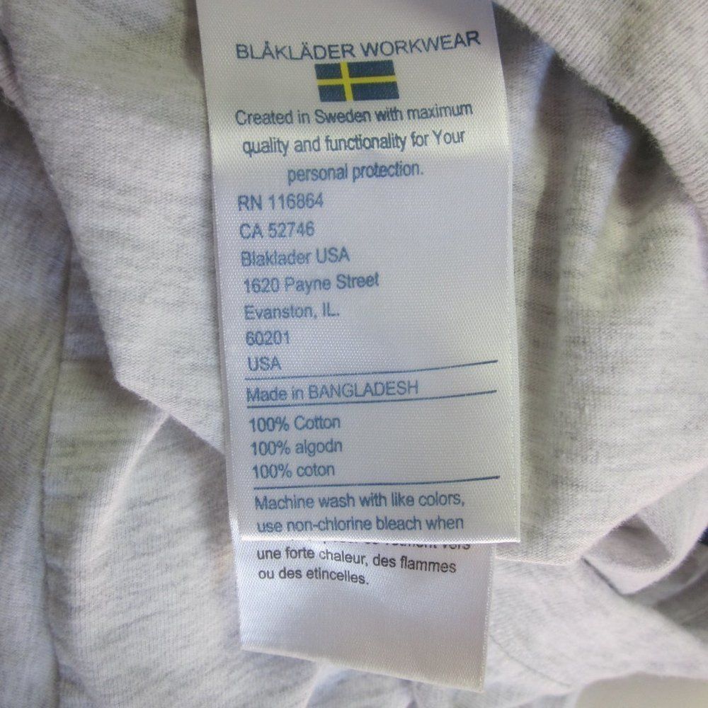 Vintage Blaklader Tee Mens Size XXL Cotton Long Sleeve Light Gray Size US XXL / EU 58 / 5 - 6 Thumbnail
