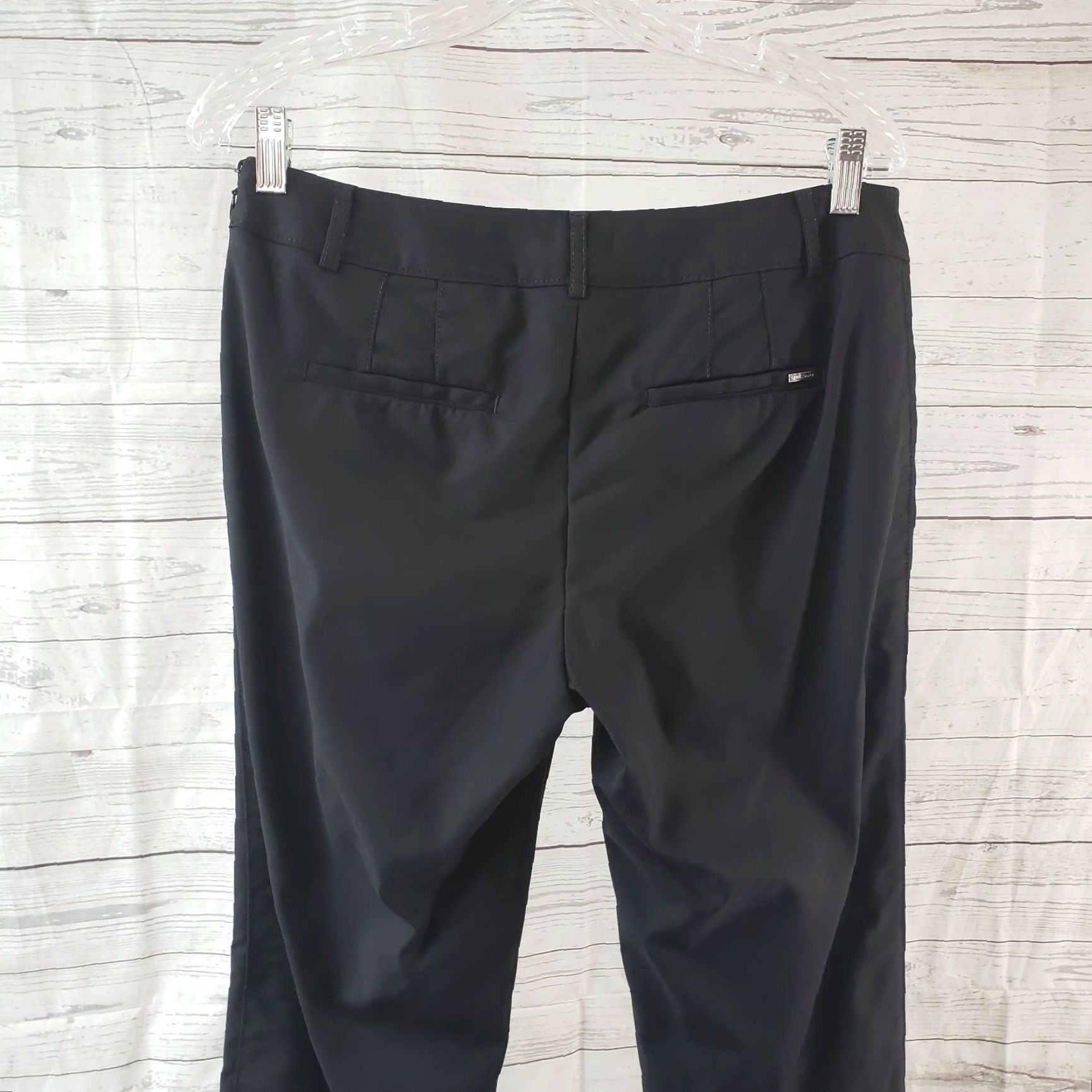 White House Black Market White House Black Market Womens Pants Sz 6 Mid Rise Slim Ankle Cotton Blend Black Size 28" / US 6 / IT 42 - 4 Thumbnail