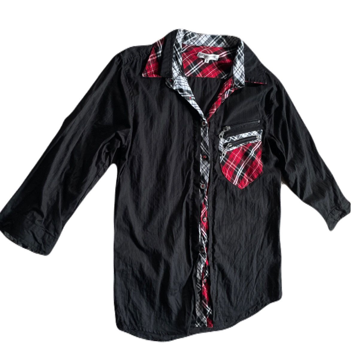 If Six Was Nine 2000s Japanese archive Vkei Layered Zip 3/4 Sleeve Shirts Size US S / EU 44-46 / 1 - 3 Thumbnail