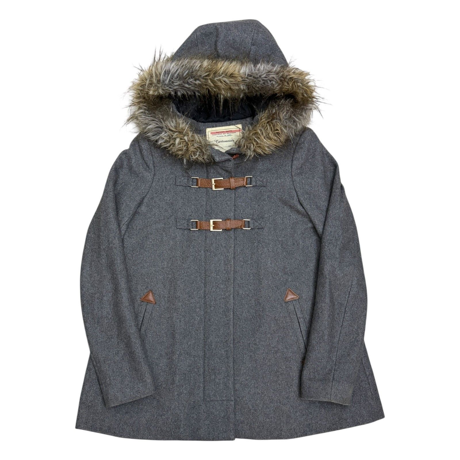 Anthropologie ANTHROPOLOGIE CARTONNIER Wool Faux Fur Winter Jacket Coat 2 Size XS / US 0-2 / IT 36-38 - 1 Thumbnail