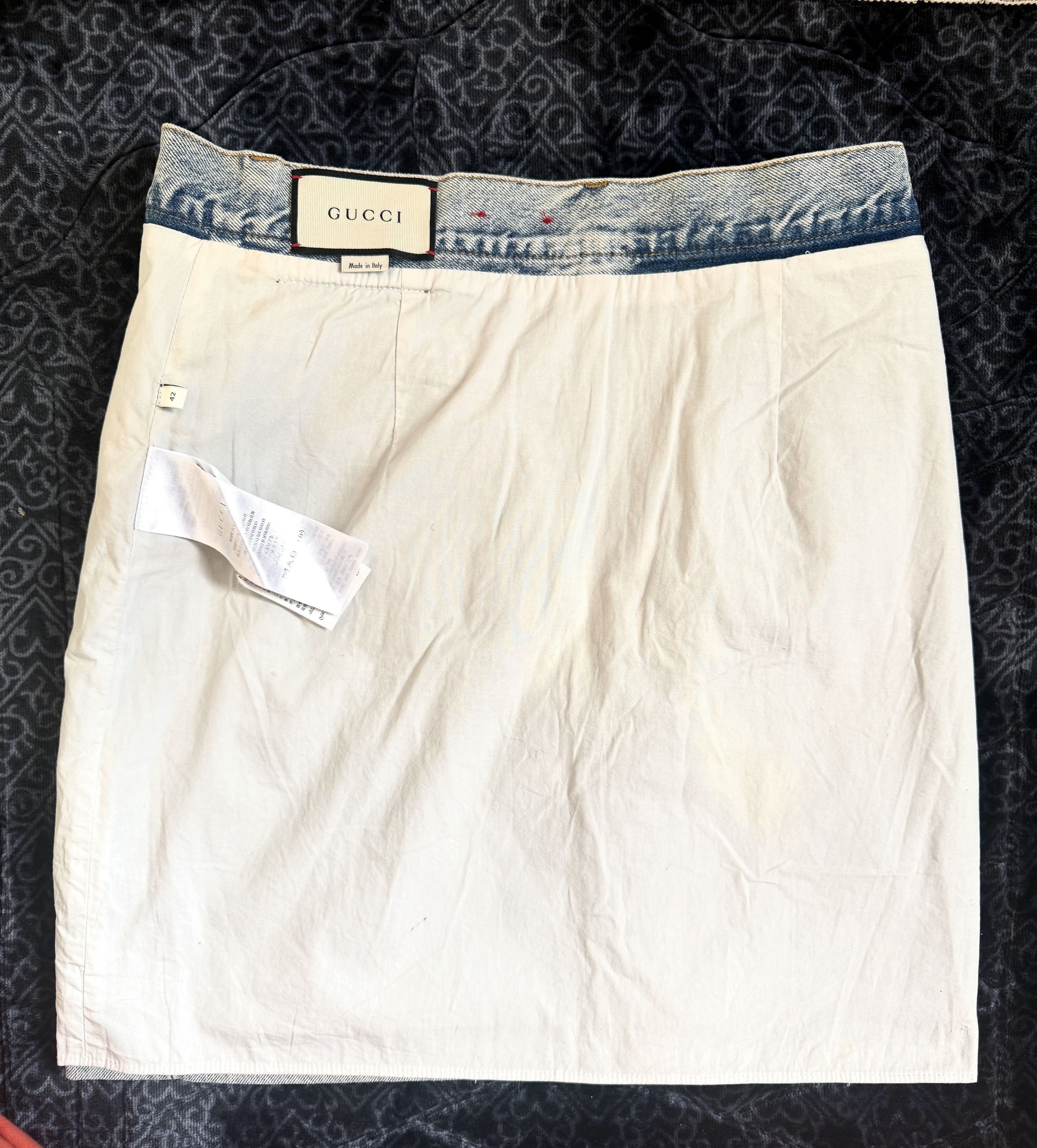 Skirt denim jeans 42 Gucci Denim Shimmering Crystals