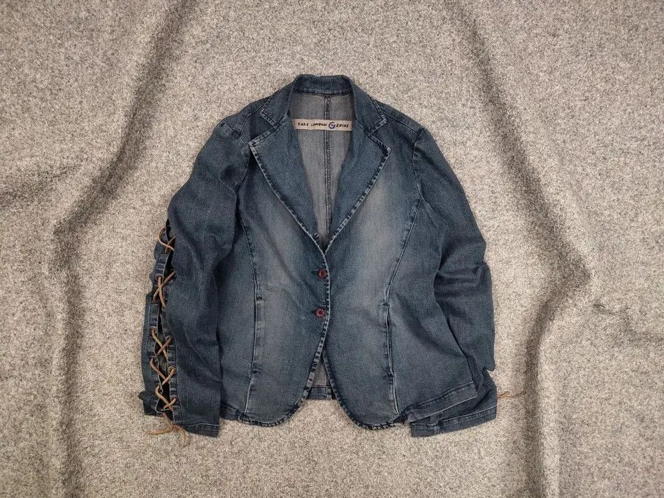 Fake London Genius Vintage Fake London Genius denim blazer jacket Y2k Style Size M / US 6-8 / IT 42-44 - 1 Thumbnail