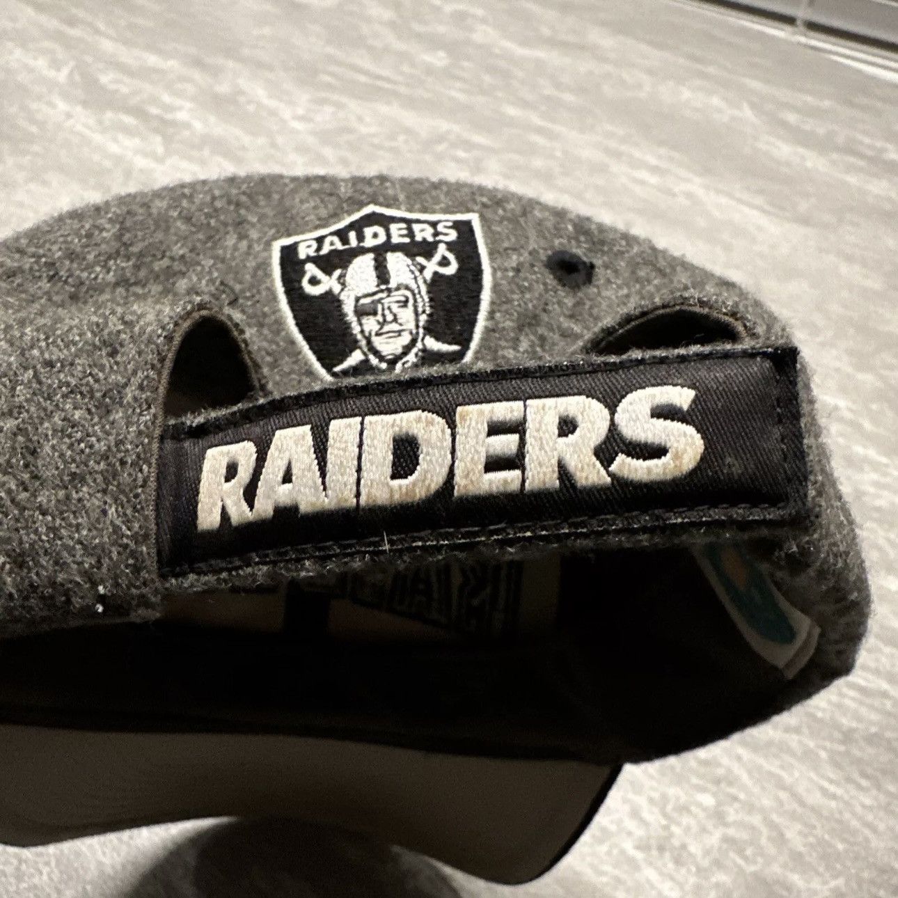 NFL × Vintage Vintage 90s Oakland Raider Football Wool Blend Hat Strapback Size ONE SIZE - 5 Thumbnail