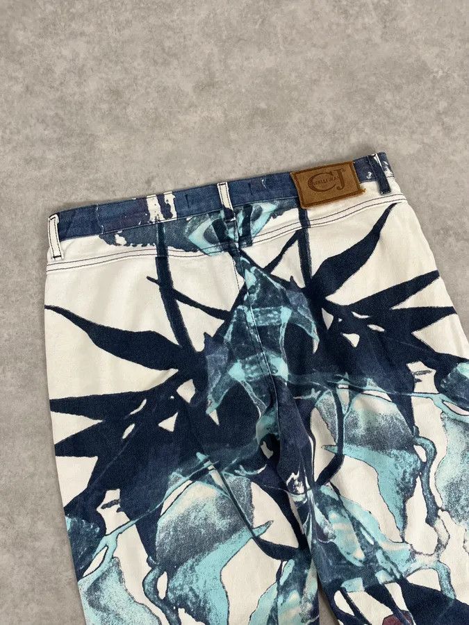 Just Cavalli 2000s Cavalli White Flowers Punk Navy Pants Size US 30 / EU 46 - 8 Thumbnail