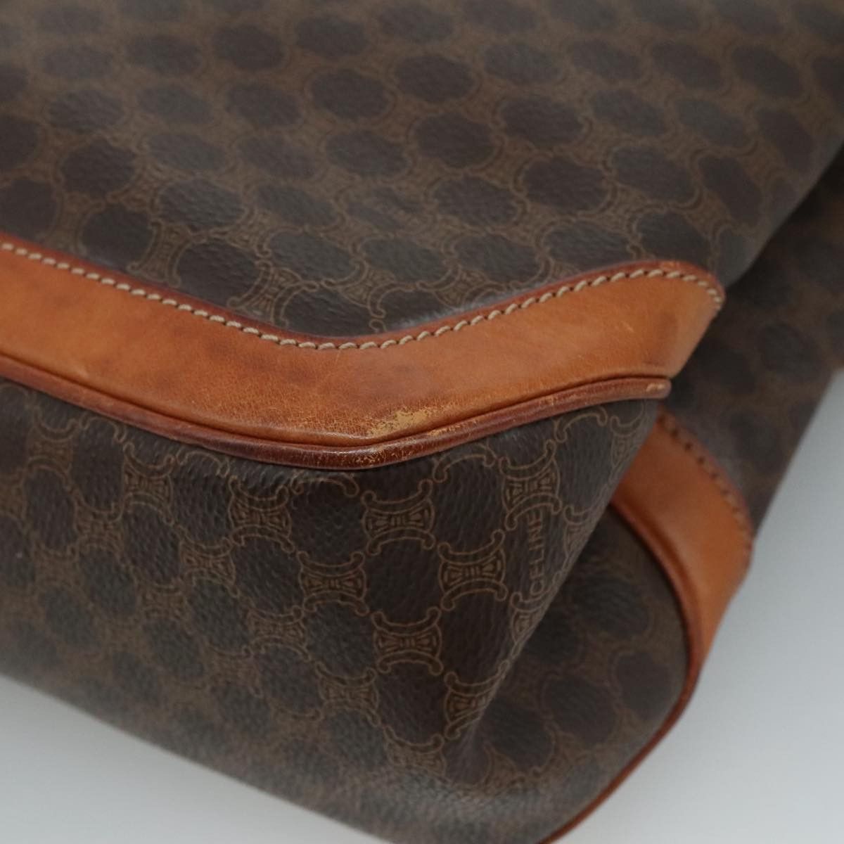 Celine CELINE Macadam Canvas Hand Bag Pvc Leather Brown Size ONE SIZE - 15 Thumbnail