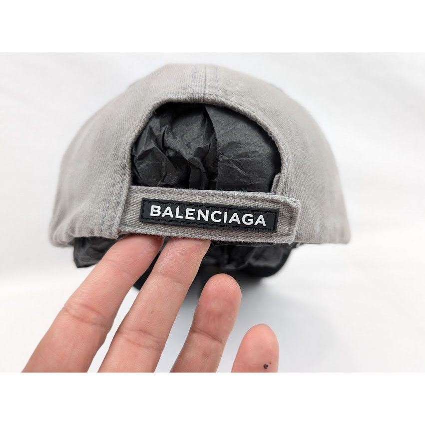 Balenciaga o1rshd1 Size: L / Cut Up Hat / Cap in Gray/Black Size ONE SIZE - 10 Thumbnail