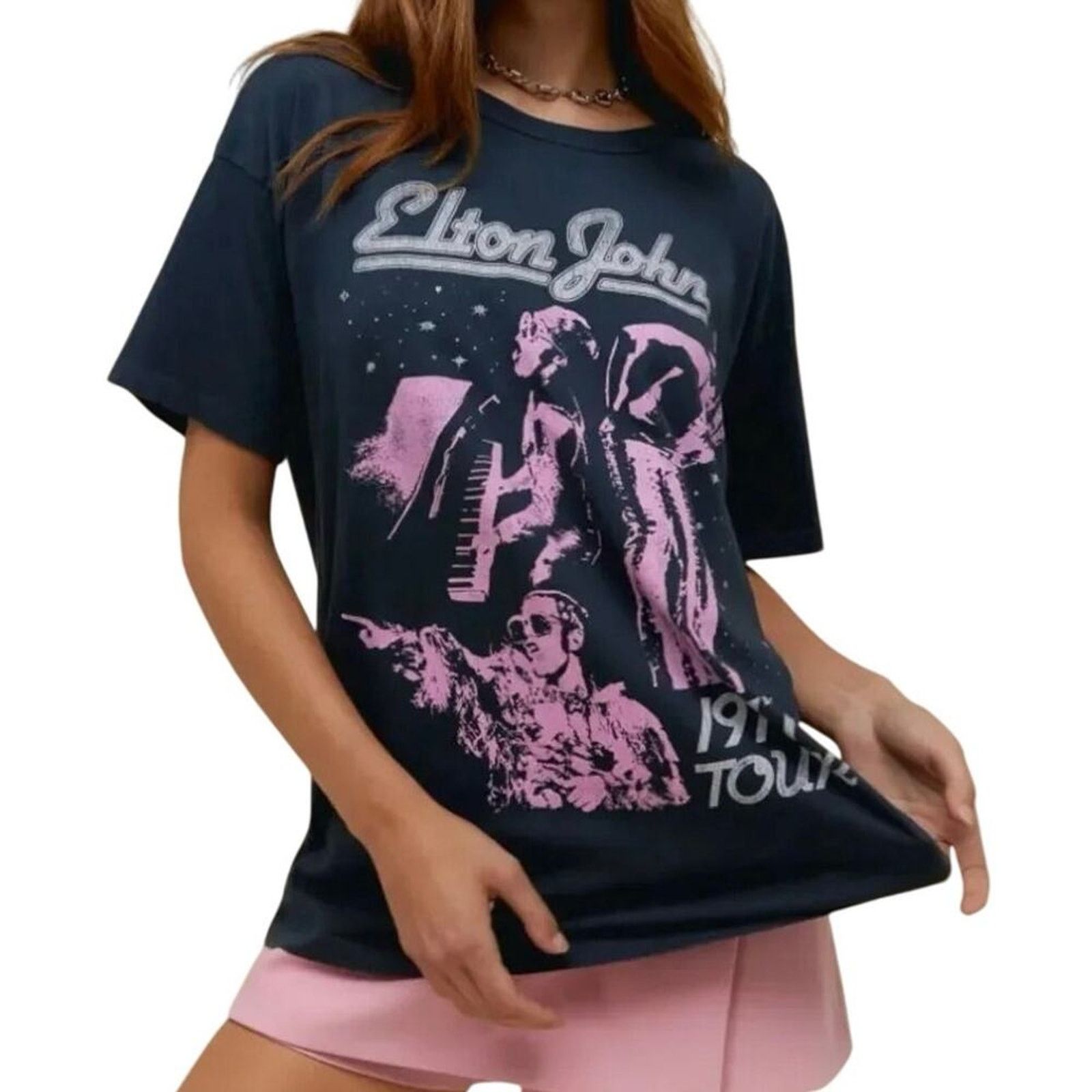 Daydreamer DAYDREAMER Elton John 1977 Merch Tee in Vintage Black Size L Size L / US 10 / IT 46 - 6 Thumbnail
