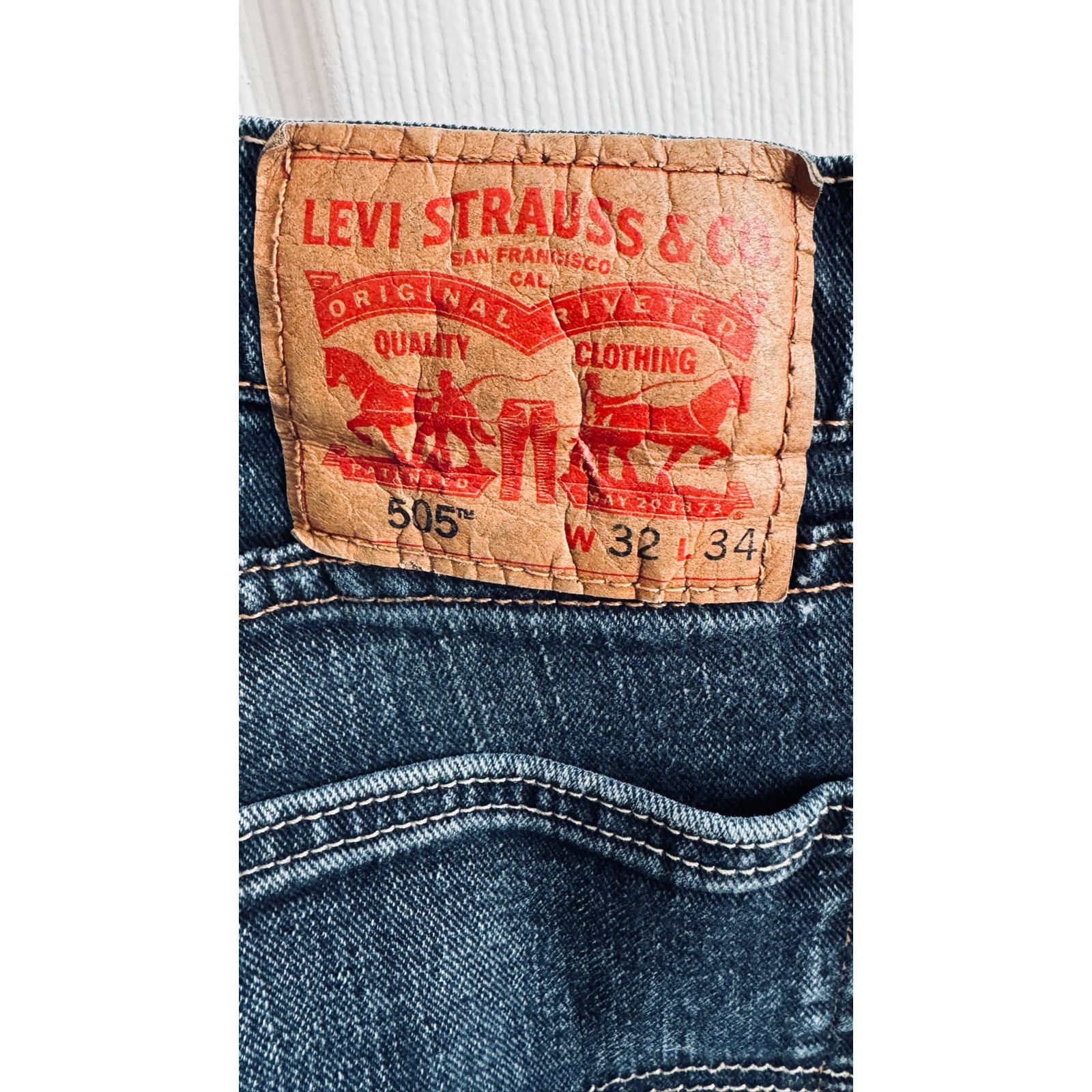 Levi's Mens Levis 505 W 32 L 34 Blue Jeans Excellent Condition Size US 32 / EU 48 - 5 Thumbnail