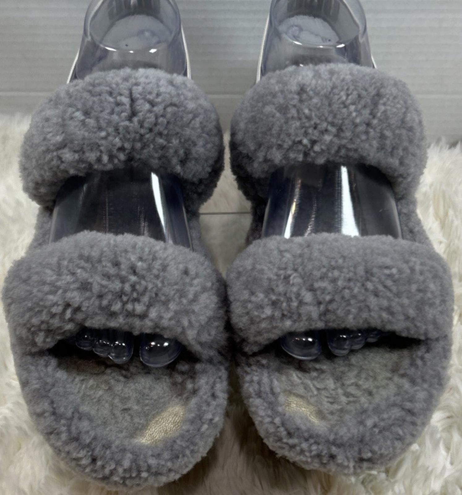 Ugg UGG OH YEAH Women Slingback Slipper Gray Sz 9 US Fluff Wool Size US 9 / IT 39 - 4 Thumbnail