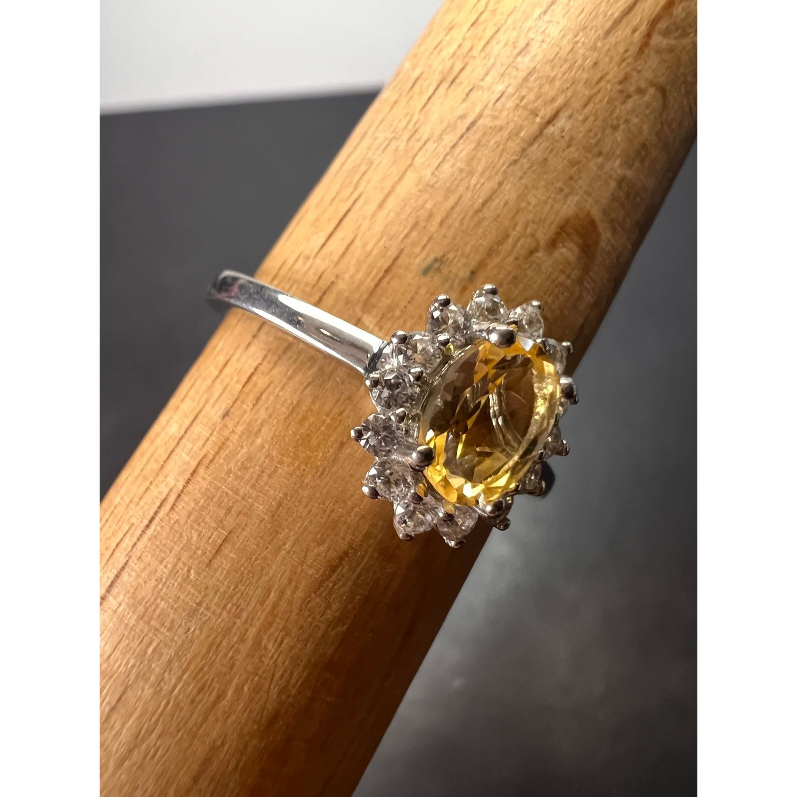 Other NEW Citrine zircon ring in platinum over sterling size 9 Size ONE SIZE - 6 Thumbnail