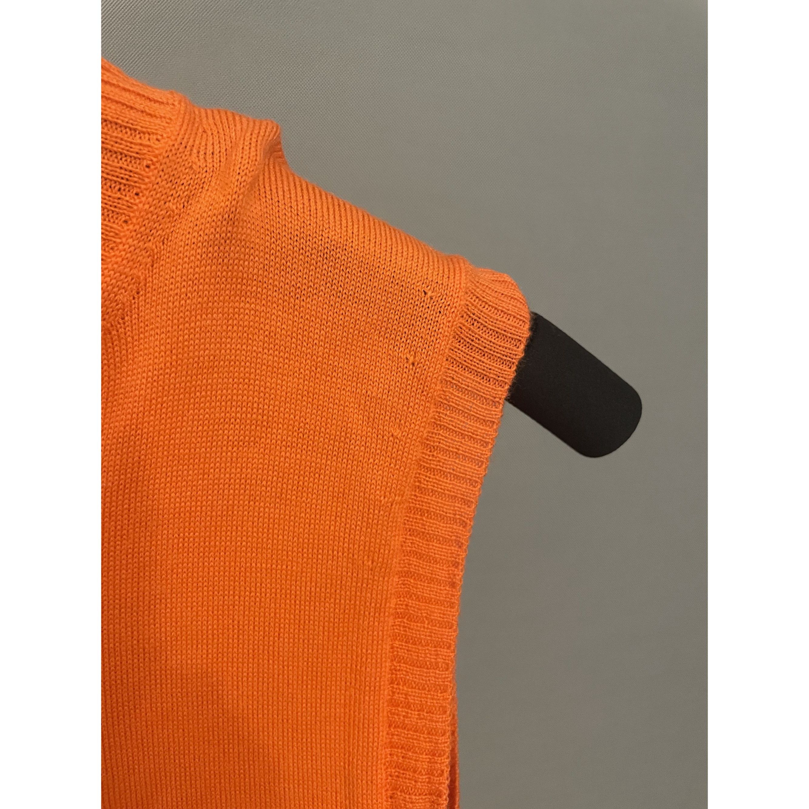 Sportmax SPORTMAX Sleeveless Orange Ribbed Turtleneck Sweater Top Wom Size S / US 4 / IT 40 - 4 Thumbnail