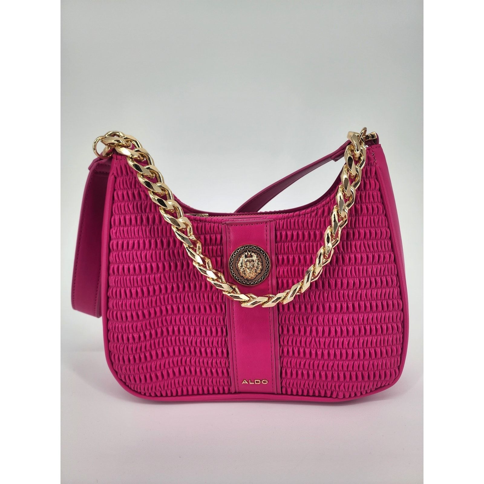 Aldo Aldo Barbie Pink Faux Leather Ruched Shoulder Bag Size ONE SIZE - 2 Thumbnail