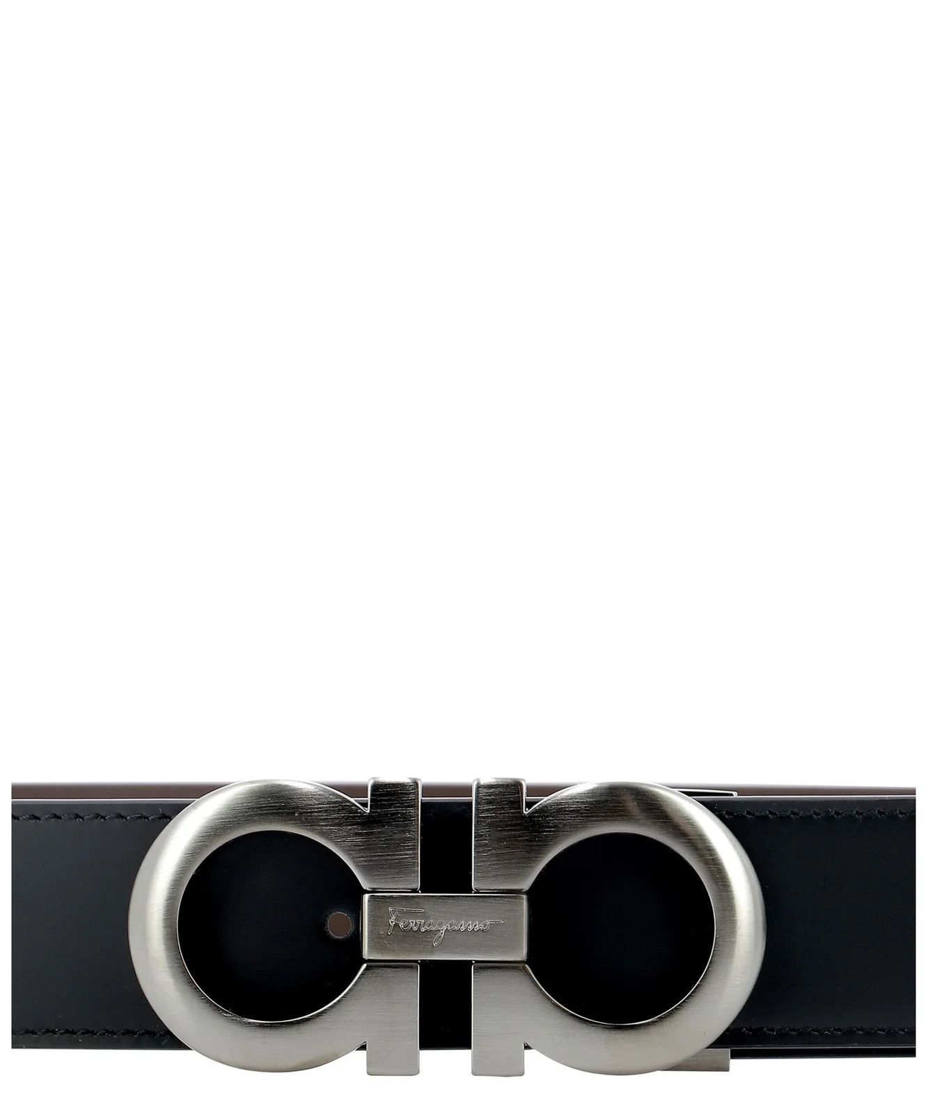 Salvatore Ferragamo o1s22i1n1025 Size: 115 / Reversible Gancini Belt in Brown Size 42 - 3 Thumbnail
