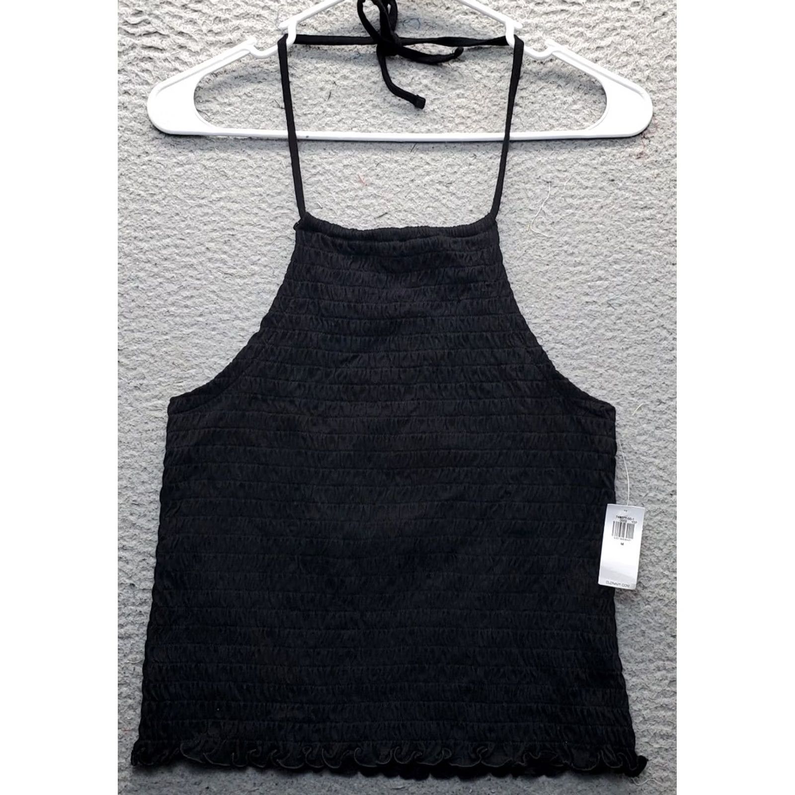 Old Navy Old Navy Cropped Top Womens M Black Sleeveless Halter Neck Backless Shirt Tank Size M / US 6-8 / IT 42-44 - 2 Thumbnail