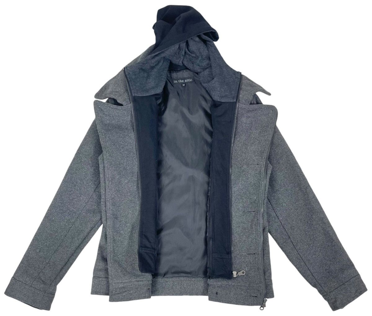 In The Attic × Japanese Brand Vintage In The Attic Wool Double Collar Jacket Size US L / EU 52-54 / 3 - 3 Thumbnail