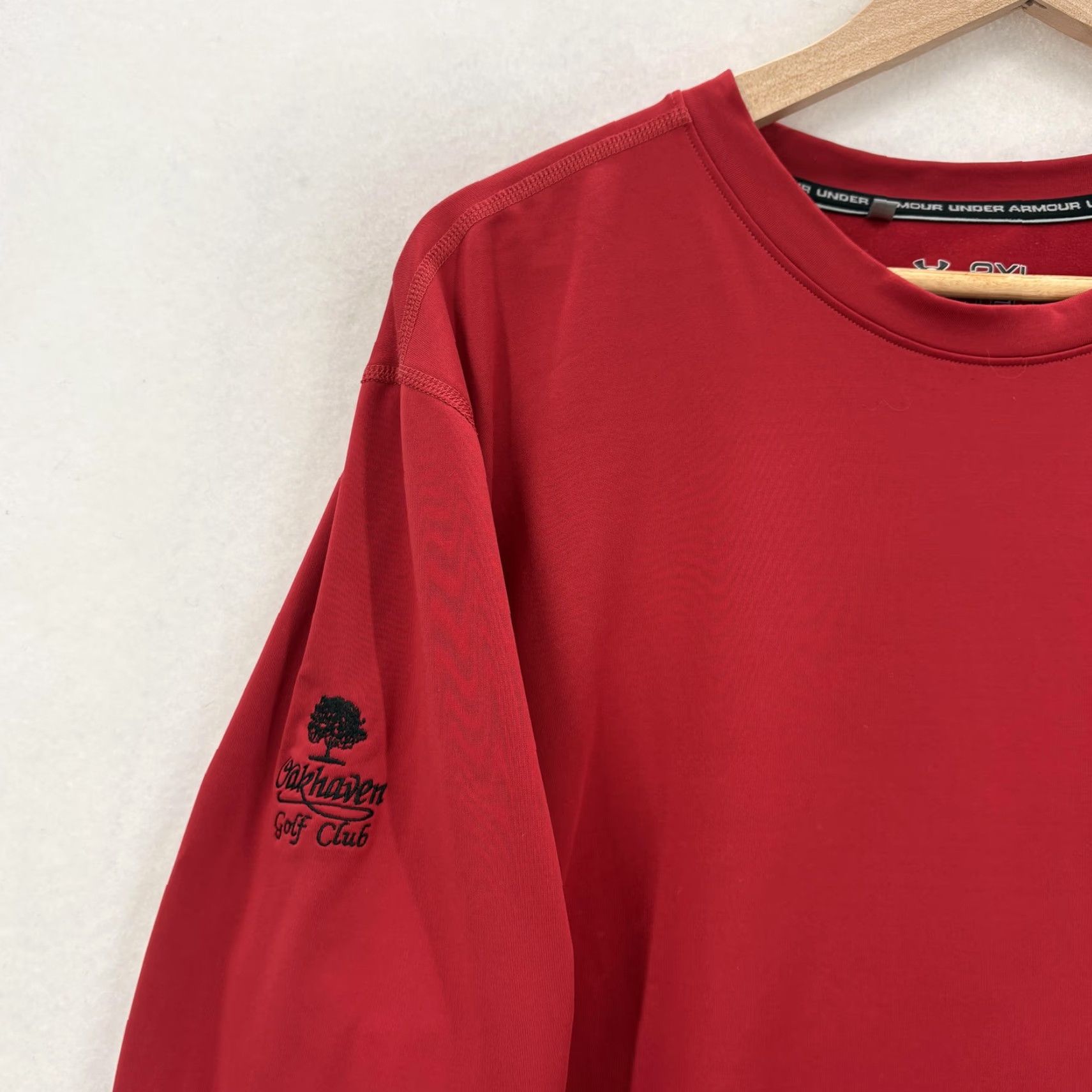 Under Armour Under Armour ColdGear Shirt Mens 2XL Red Long Sleeve Fitted Oakhaven Golf Club Size US XXL / EU 58 / 5 - 2 Thumbnail