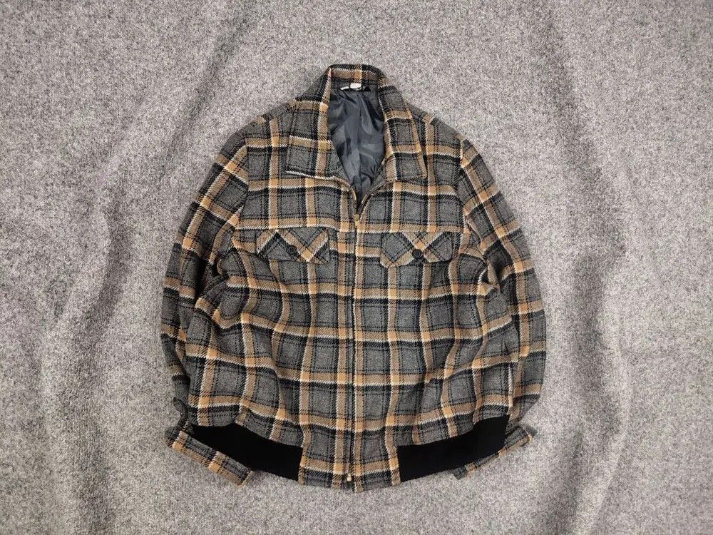 Japanese Brand Iris Japan Vintage 90's Wool Blend Check Cropped Jacket Size S / US 4 / IT 40 - 1 Thumbnail