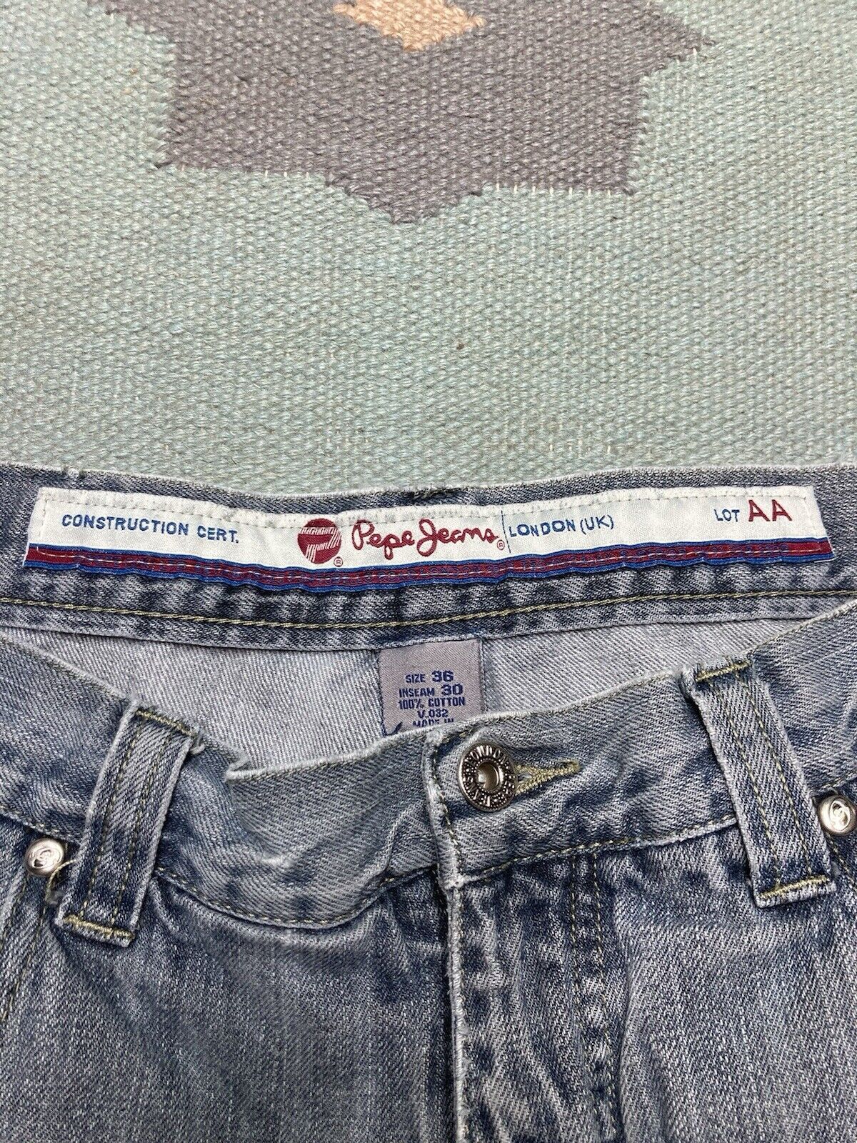 Pepe Jeans × Vintage y2k baggy jeans Pepe faded distressed grunge skater 36x29 Size US 36 / EU 52 - 9 Thumbnail