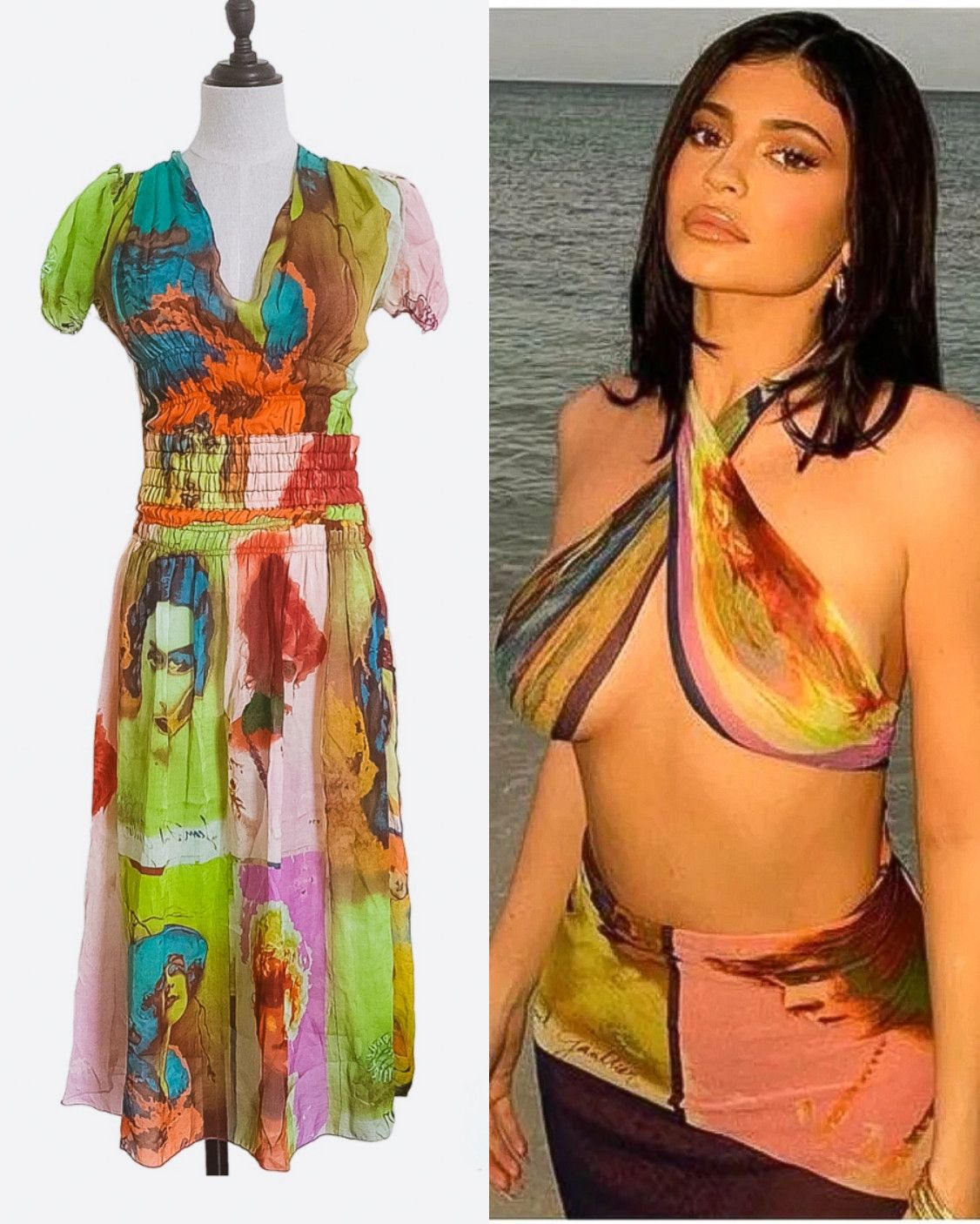 Jean Paul Gaultier Iconic S/S 2002 Women Portraits silk dress Size XS / US 0-2 / IT 36-38 - 6 Thumbnail