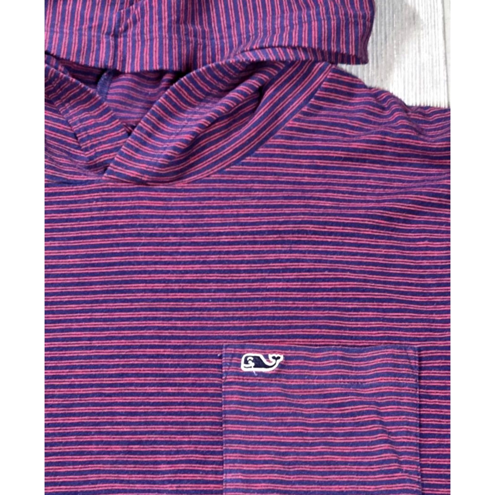 Vineyard Vines Vineyard Vines Edgartown Striped Hooded Tshirt Pink Blue Long Sleeve Men L Shirt Hoodie Pullover Logo Embroidered Knit Cotton Casual Preppy Baggy Size US L / EU 52-54 / 3 - 3 Thumbnail