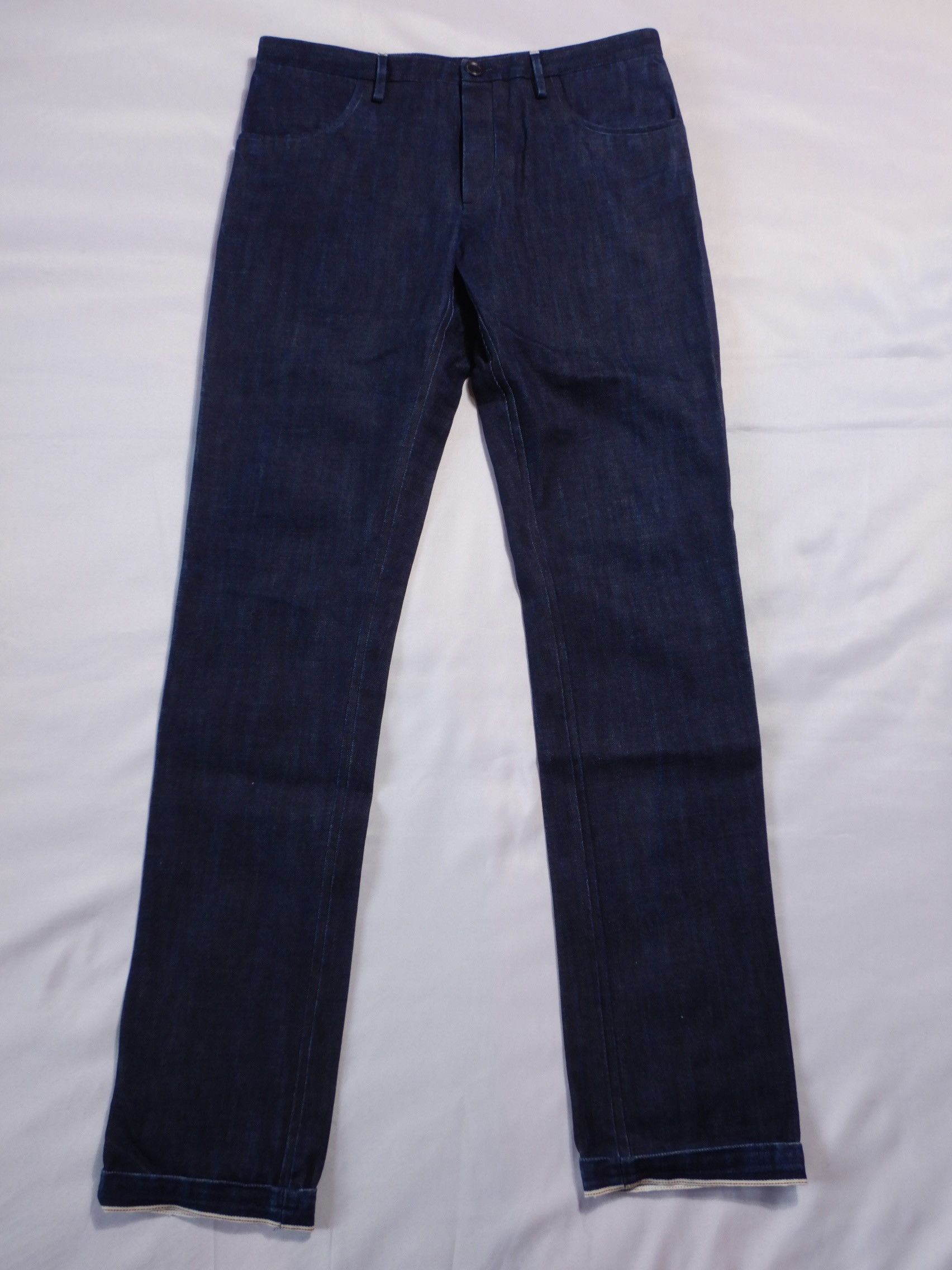 Label Under Construction Button fly indigo selvedge jeans Size US 32 / EU 48 - 3 Thumbnail