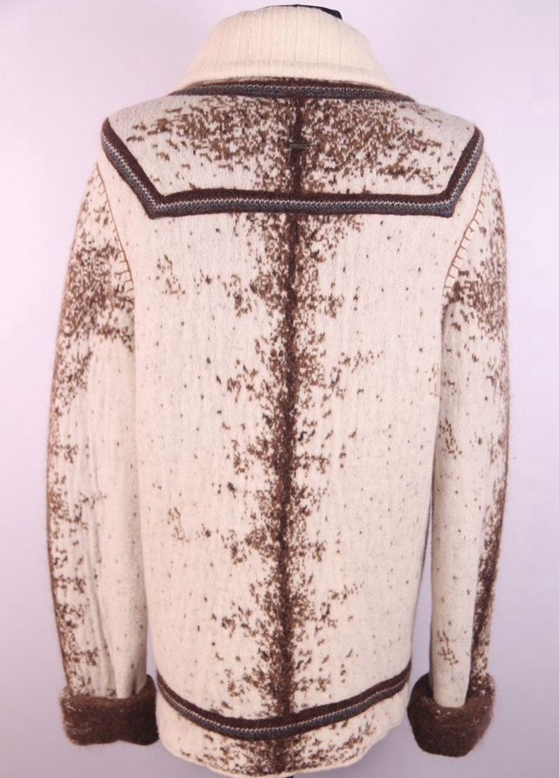 Roberto Cavalli Roberto Cavalli AW2003 Cow Print Fur Wool Cardigan Jacket Size US M / EU 48-50 / 2 - 4 Thumbnail