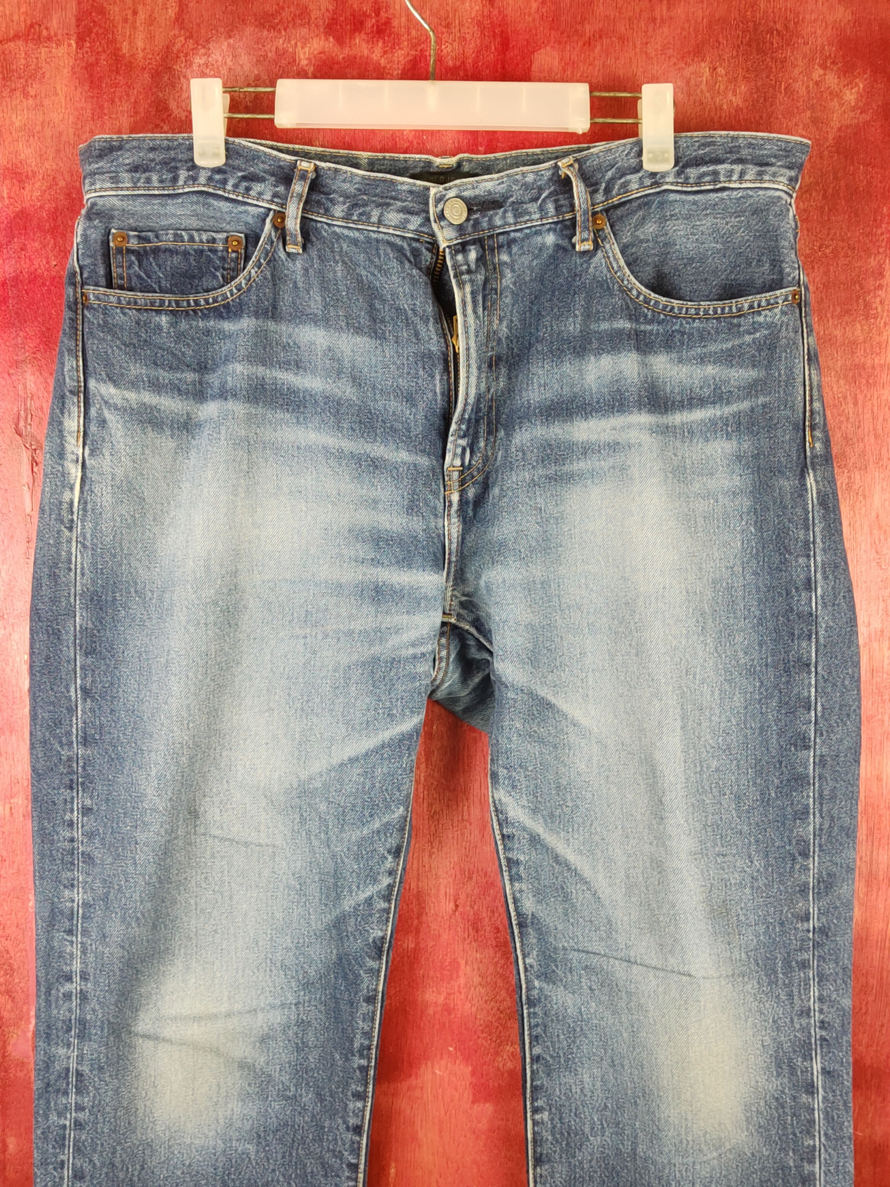 Japanese Brand Uniqlo Blue Faded Multipocket Denim #S1614 Size US 35 - 2 Thumbnail