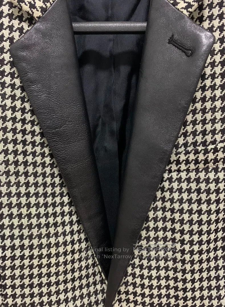 Saint Laurent Paris Saint Laurent Paris Leather Collar Houndstooth Suit Size US S / EU 44-46 / 1 - 5 Thumbnail