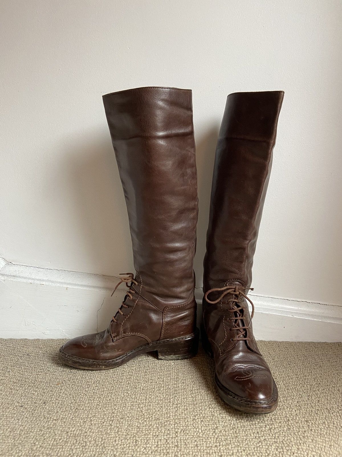 Chanel Chanel Leather Riding Boots Size US 7 / IT 37 - 4 Thumbnail