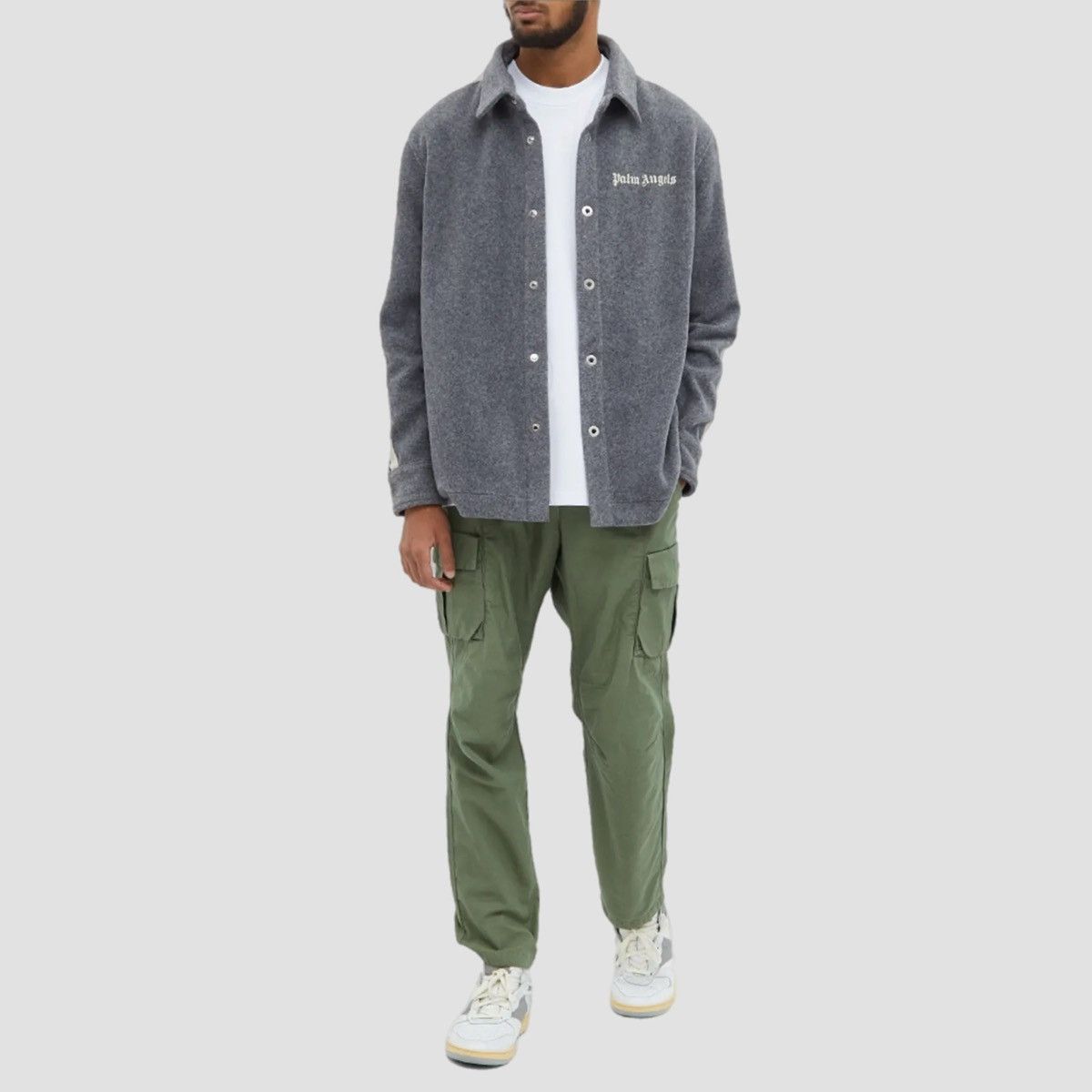 Palm Angels Palm Angels Wool Track Overshirt Size US M / EU 48-50 / 2 - 5 Thumbnail