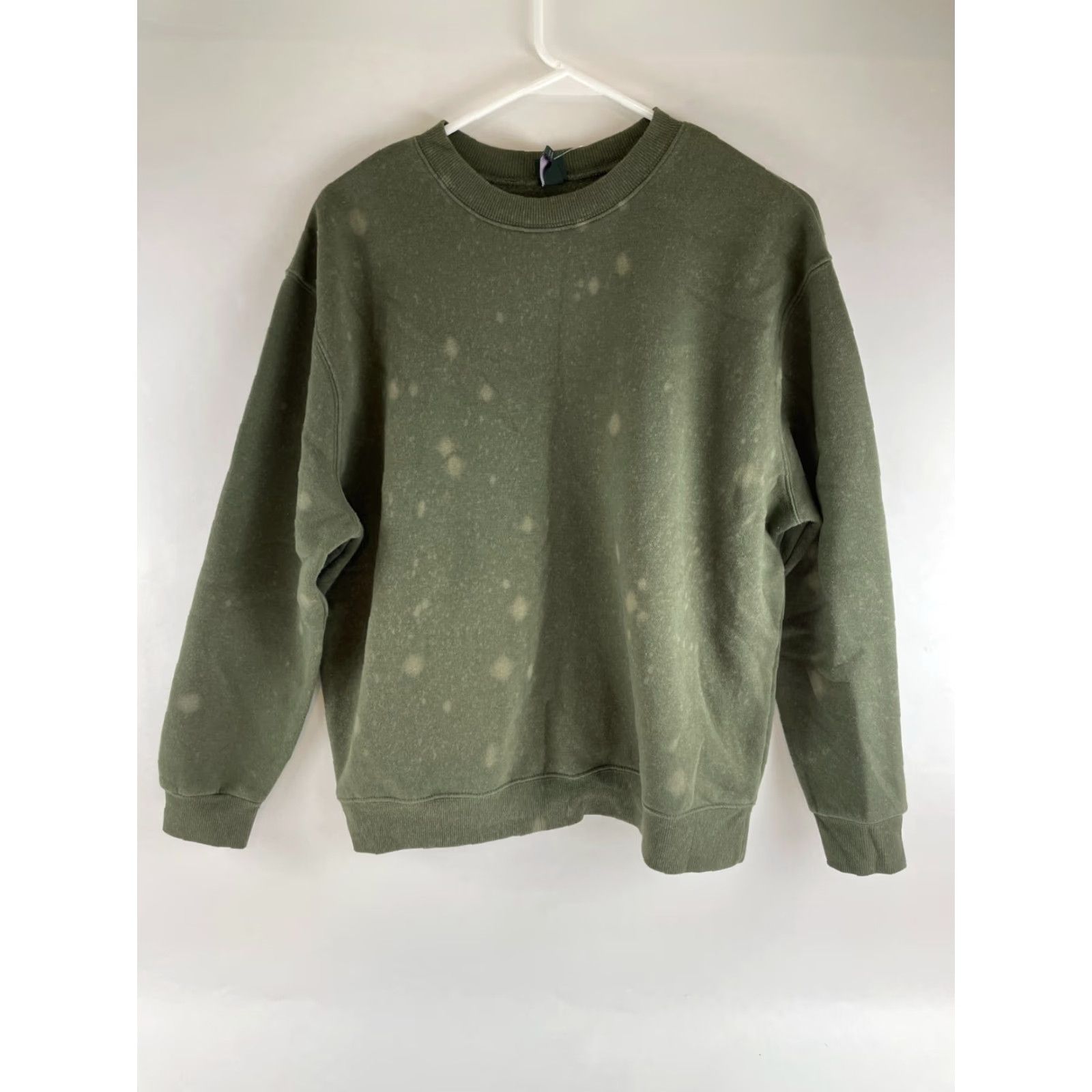 Vintage Wild Fable Sweater Women's XL Green Long Sleeve Round Neck NWT Bleach Spots Size XL / US 12-14 / IT 48-50 - 2 Thumbnail
