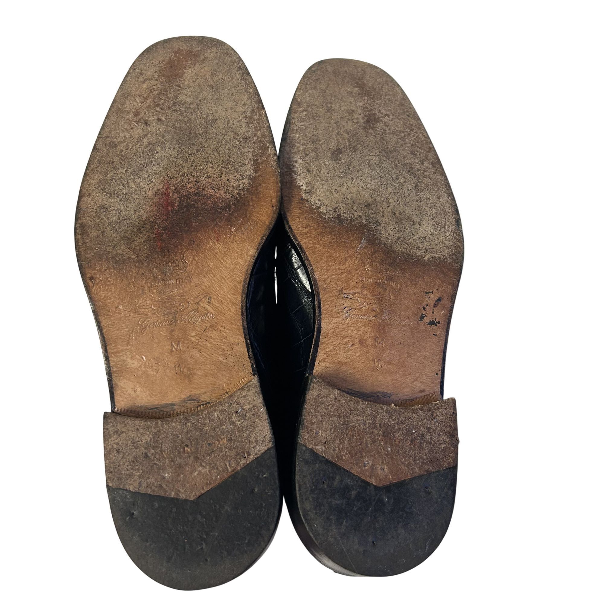 Designer Luxor Italy Men's Genuine ALLIGATOR Skin DRESS Shoe Plain To Size US 11 / EU 44 - 7 Thumbnail