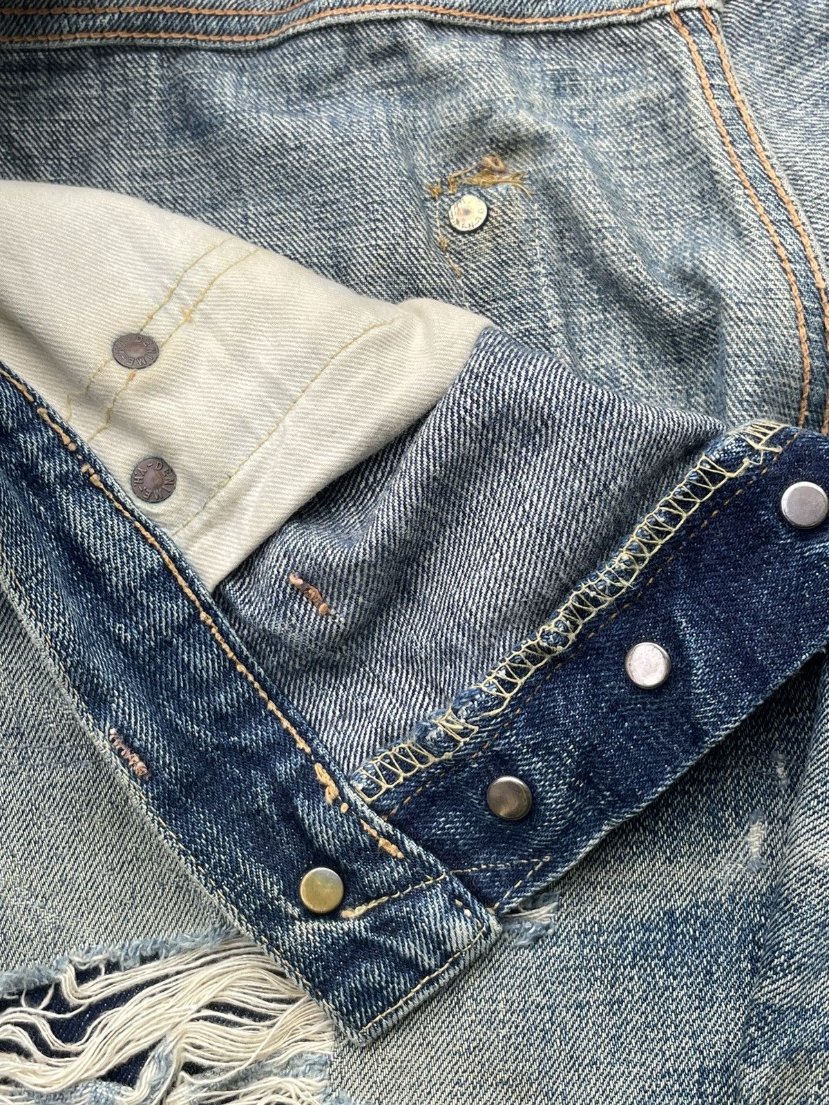 Denime × Vintage Vintage Denime Selvedge Distresed Denim Size US 32 / EU 48 - 17 Thumbnail
