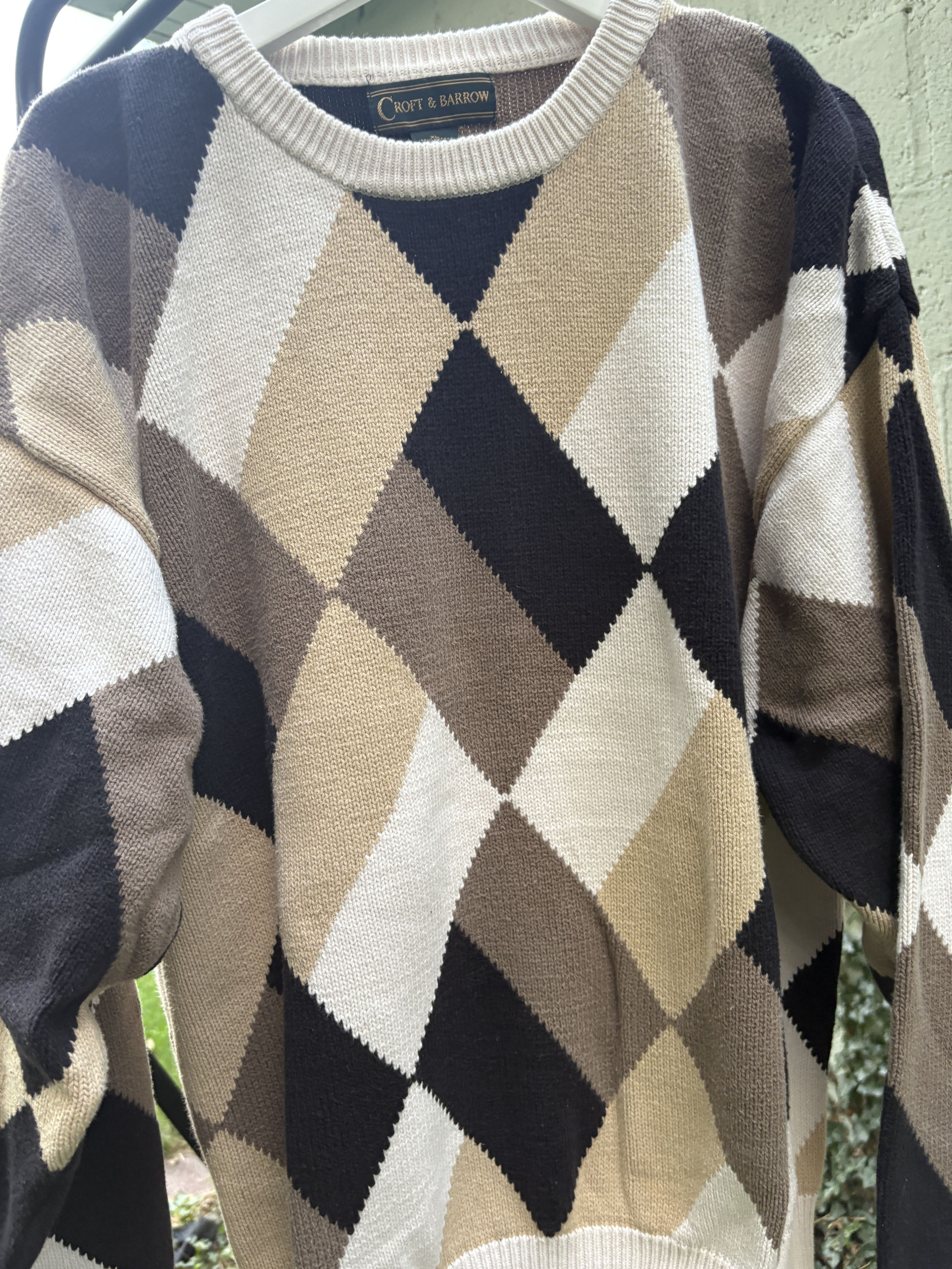 Croft & Barrow Croft & Barrow Argyle Heavyweight Knit Sweatshirt Size US XL / EU 56 / 4 - 3 Thumbnail
