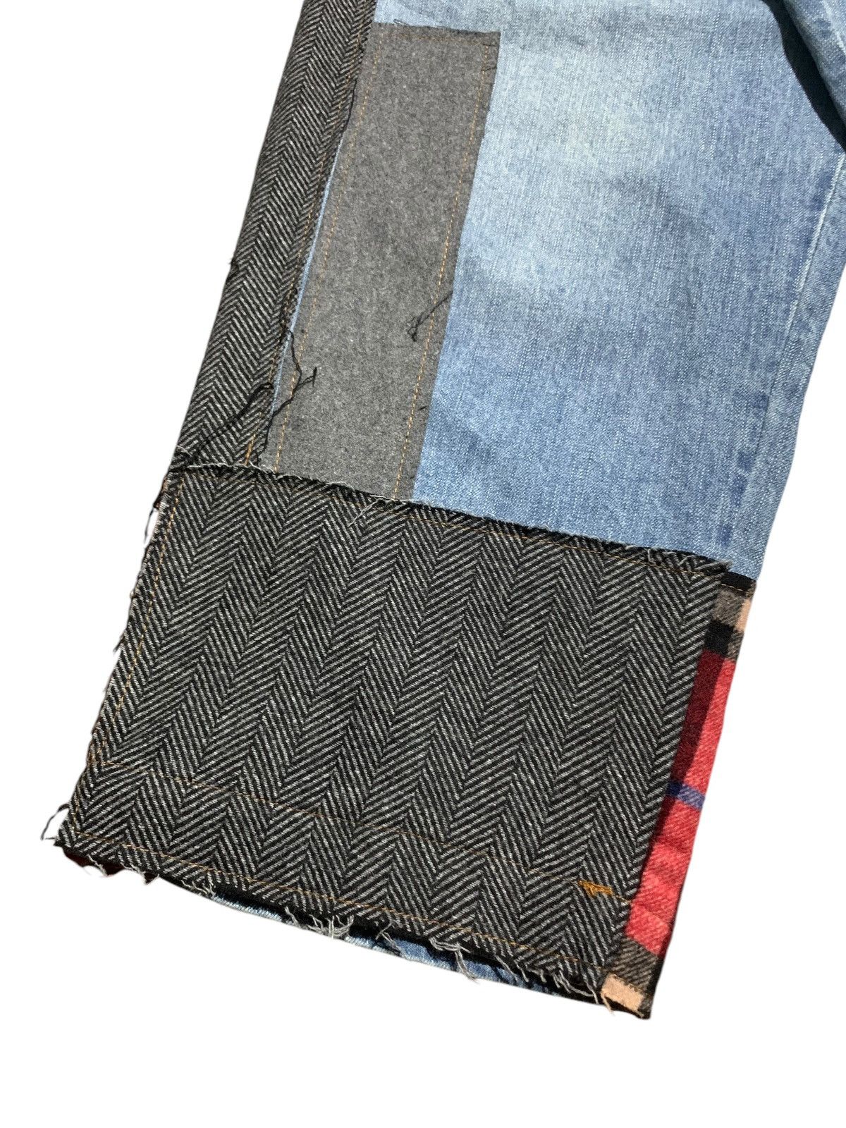 Designer FW18 hybrid patchwork baggy cropped jeans Au Jour Le Jour Size 30" / US 8 / IT 44 - 4 Thumbnail