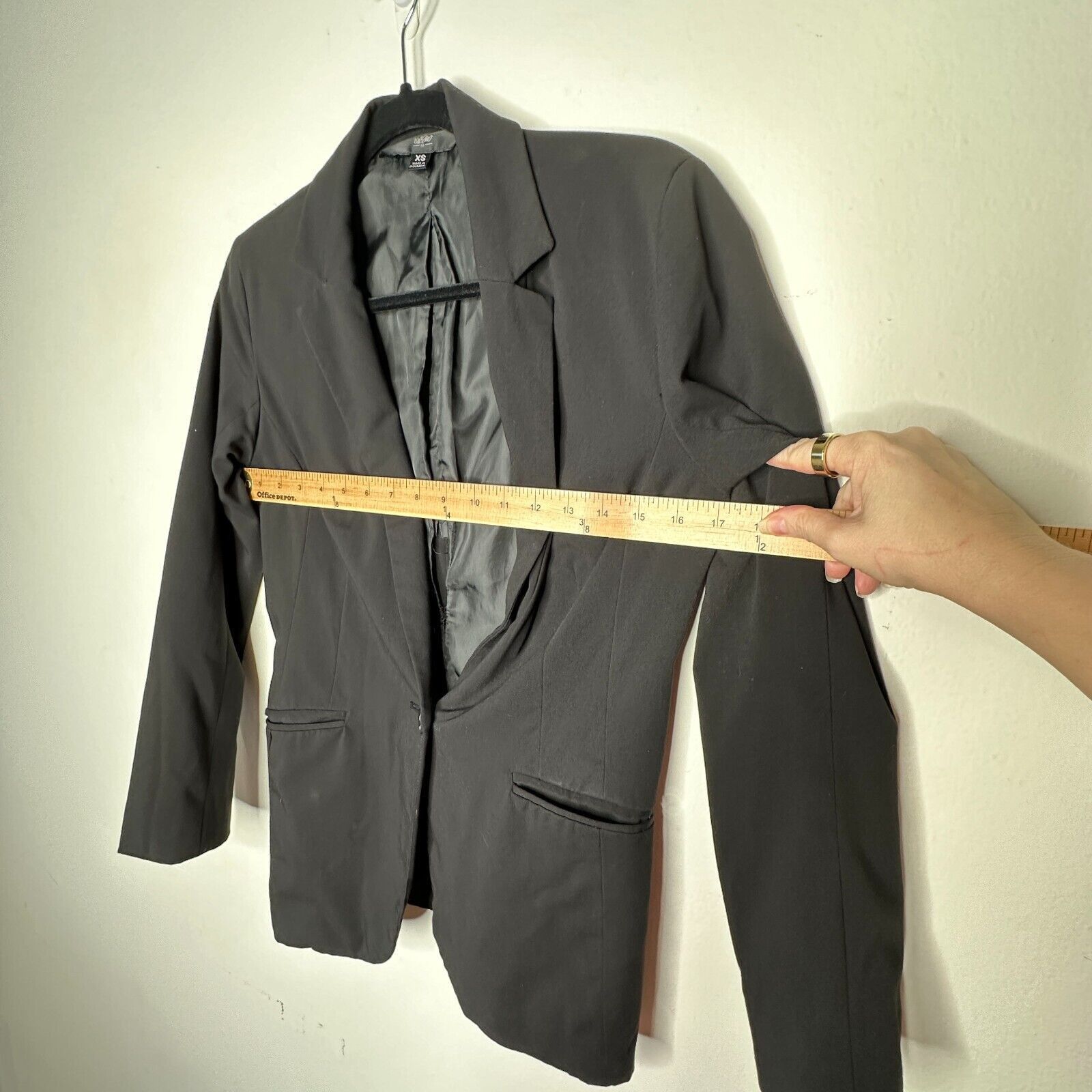 Mossimo Mossimo Jet Black One Button Welt Pocket Casual Blazer XS Size XS / US 0-2 / IT 36-38 - 9 Thumbnail