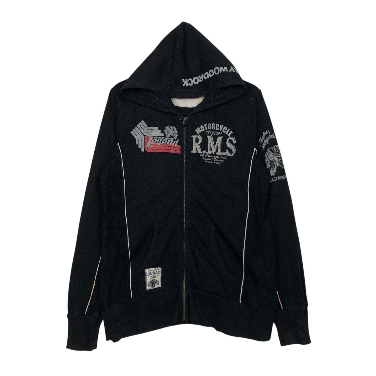 Japanese Brand Vintage R Spirit Motorcycle Graphic Zip Hoodie Black Size US L / EU 52-54 / 3 - 2 Thumbnail