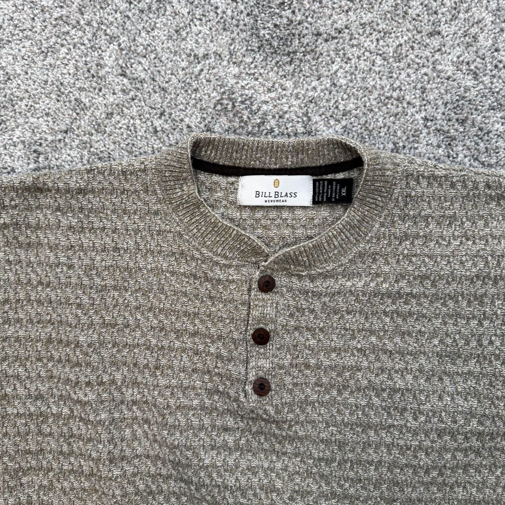 Bill Blass Bill Blass Sweater Mens 2XL XXL Henley Knit Pullover Casual Textured Pattern Size US XXL / EU 58 / 5 - 5 Thumbnail
