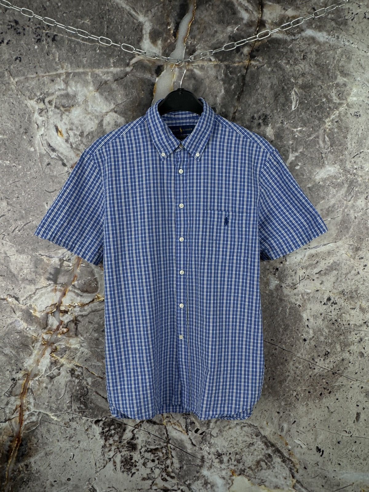 Polo Ralph Lauren Polo Ralph Lauren Short Sleeve Shirt Blue Checkered Classic Size US L / EU 52-54 / 3 - 1 Thumbnail
