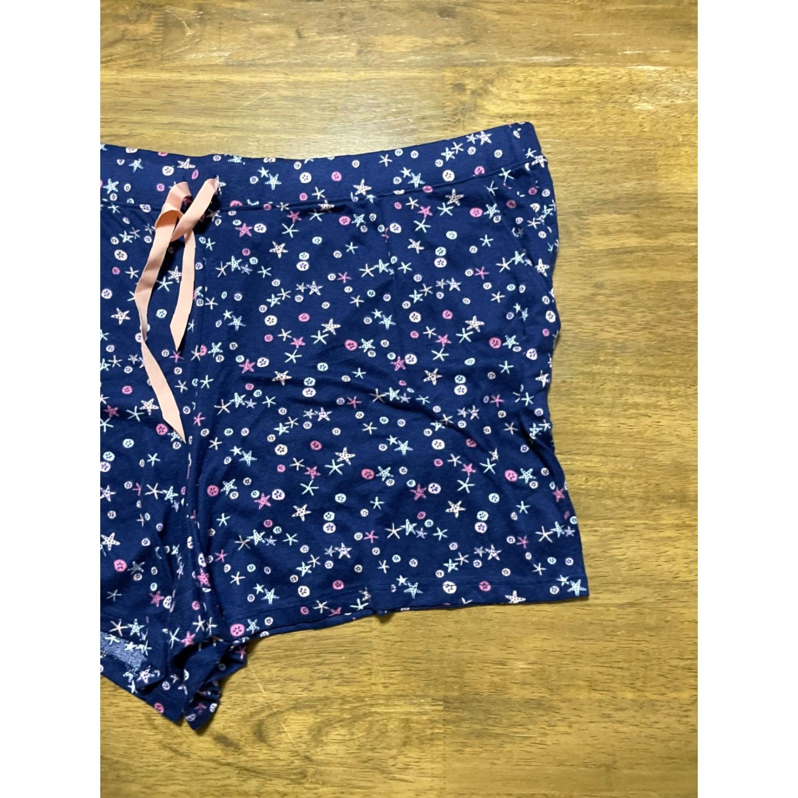 Vintage Time & Tru Shorts Women Plus 2X Sleep Shorts White Navy Pink White Lounge Pattern Solid Vintage? No. (Wait) Size 40" / US 18 - 4 Thumbnail