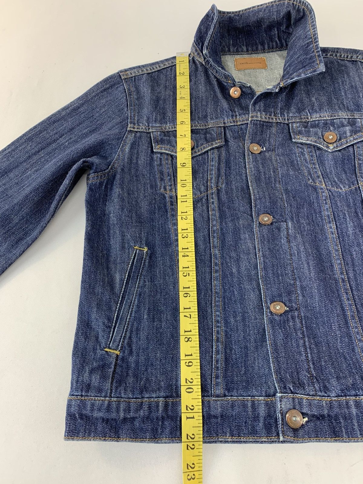 Japanese Brand Earth Music Indigo Denim Jacket Double Pocket Western Size L / US 10 / IT 46 - 13 Thumbnail